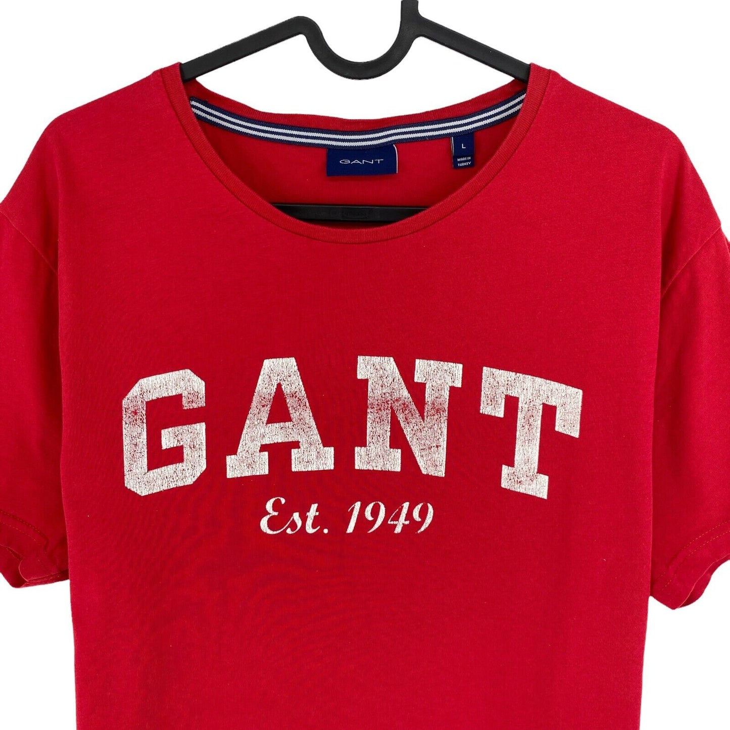 GANT T-shirt à col rond avec logo rouge Taille L