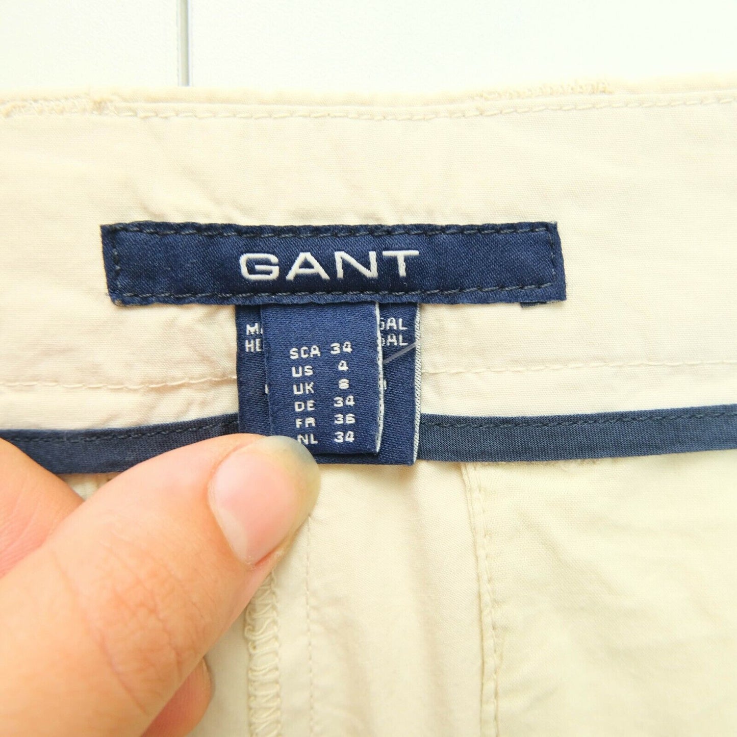 GANT Beige Bright Poplin Shorts Size EU 34 UK 8 US 4