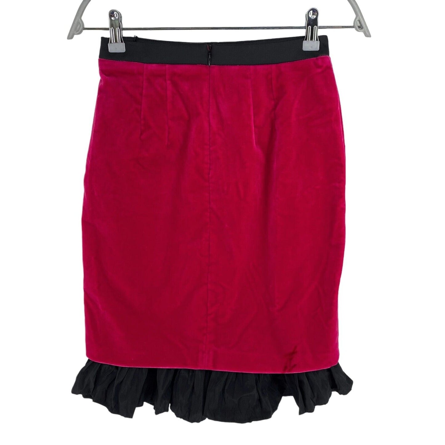 KARL LAGERFELD X Carine Dark Pink Velvet Skirt Size EU 32 UK 4 US 2