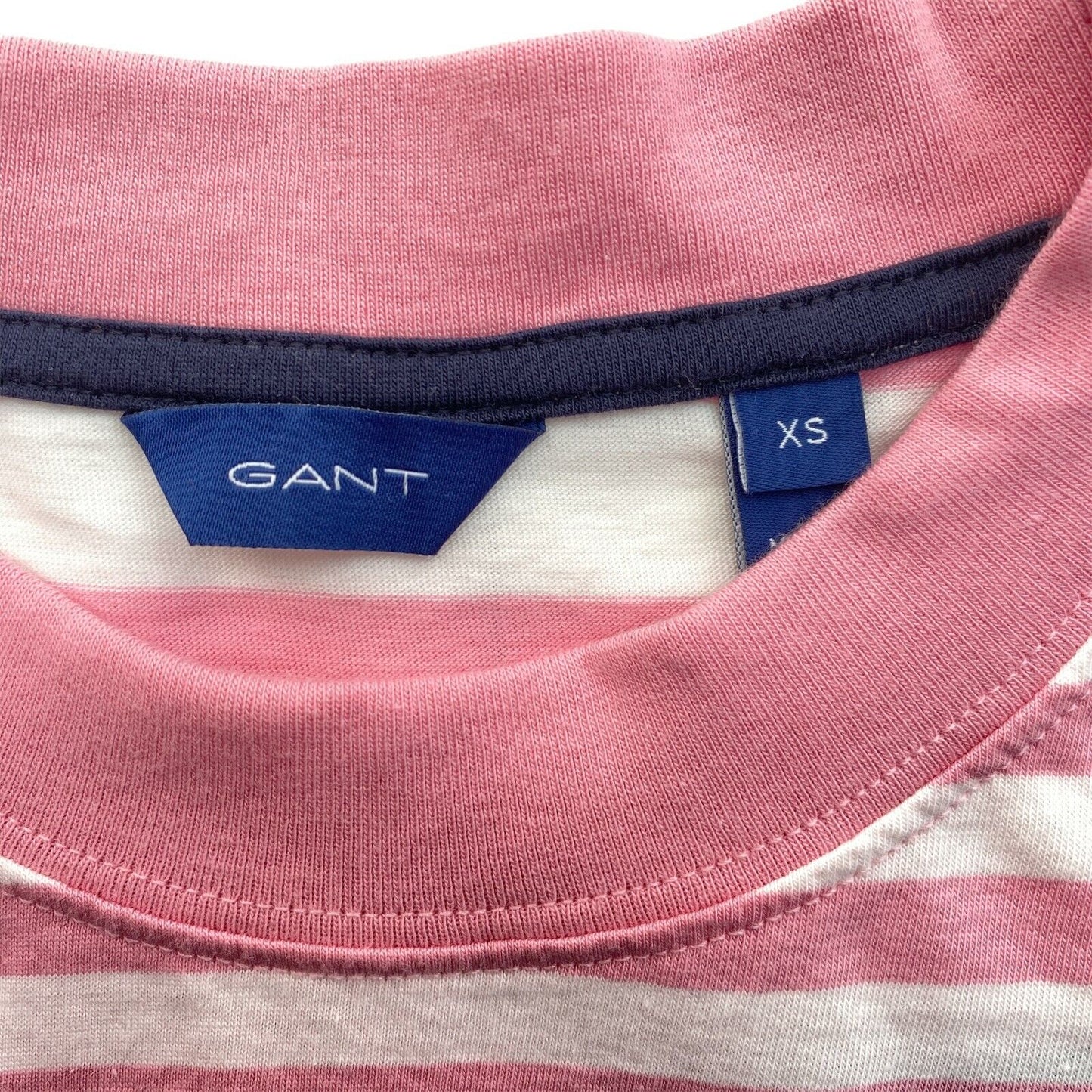 GANT Pink Striped Crew Neck T Shirt Top Size XS