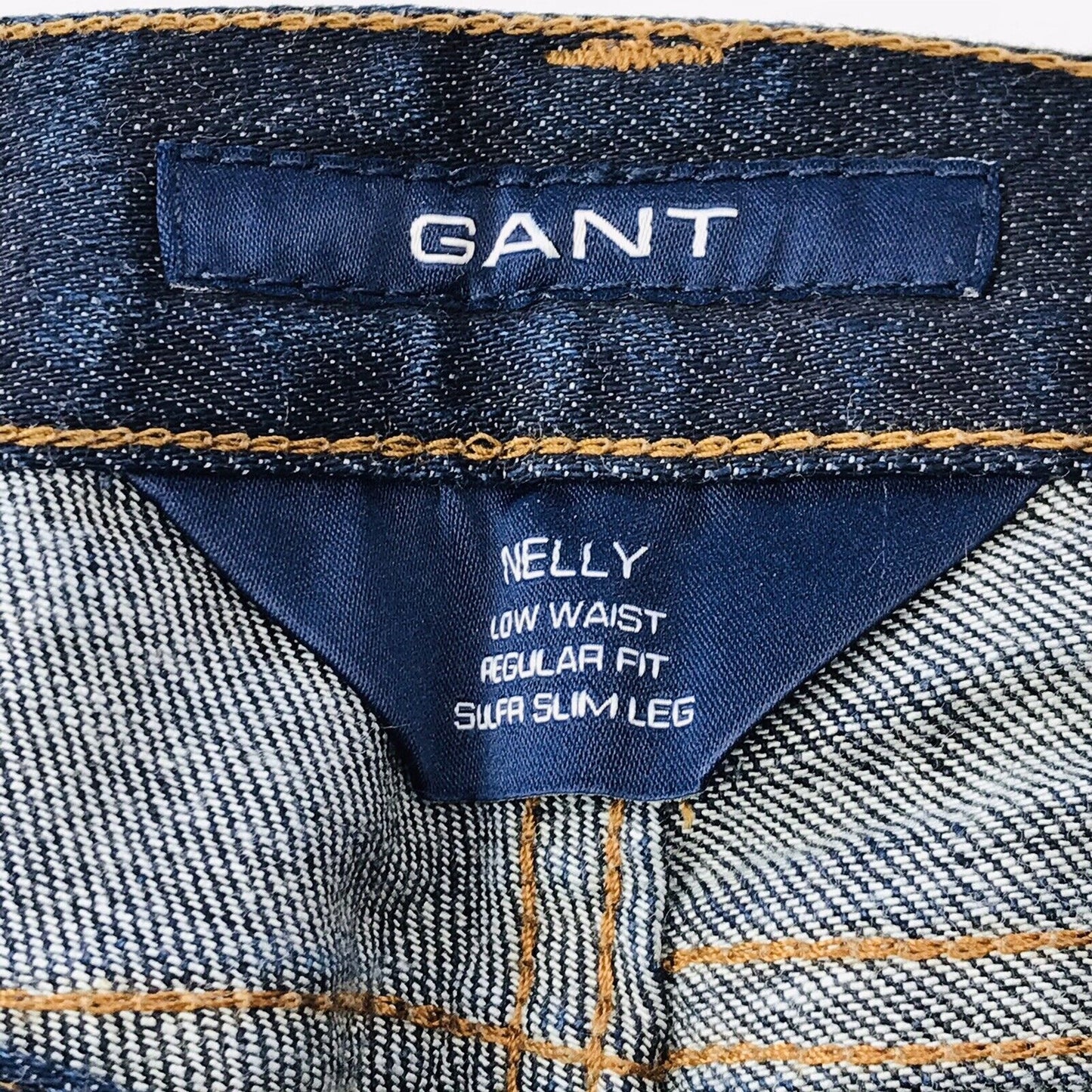 €179 GANT NELLY Women Dark Blue Low Waist Regular Super Slim Fit Jeans W28 L34