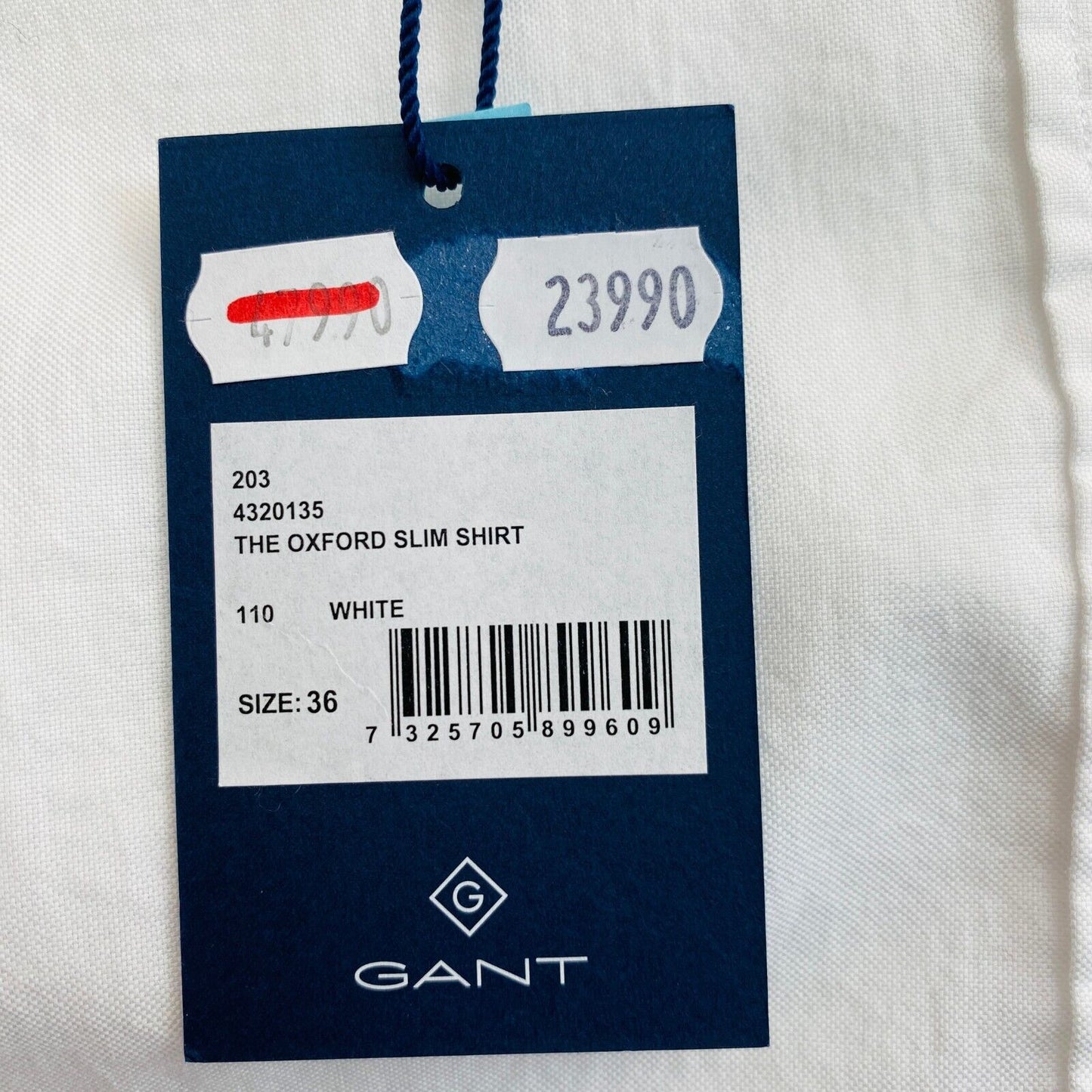 GANT White Oxford Slim Shirt Size EU 36 UK 8 US 6