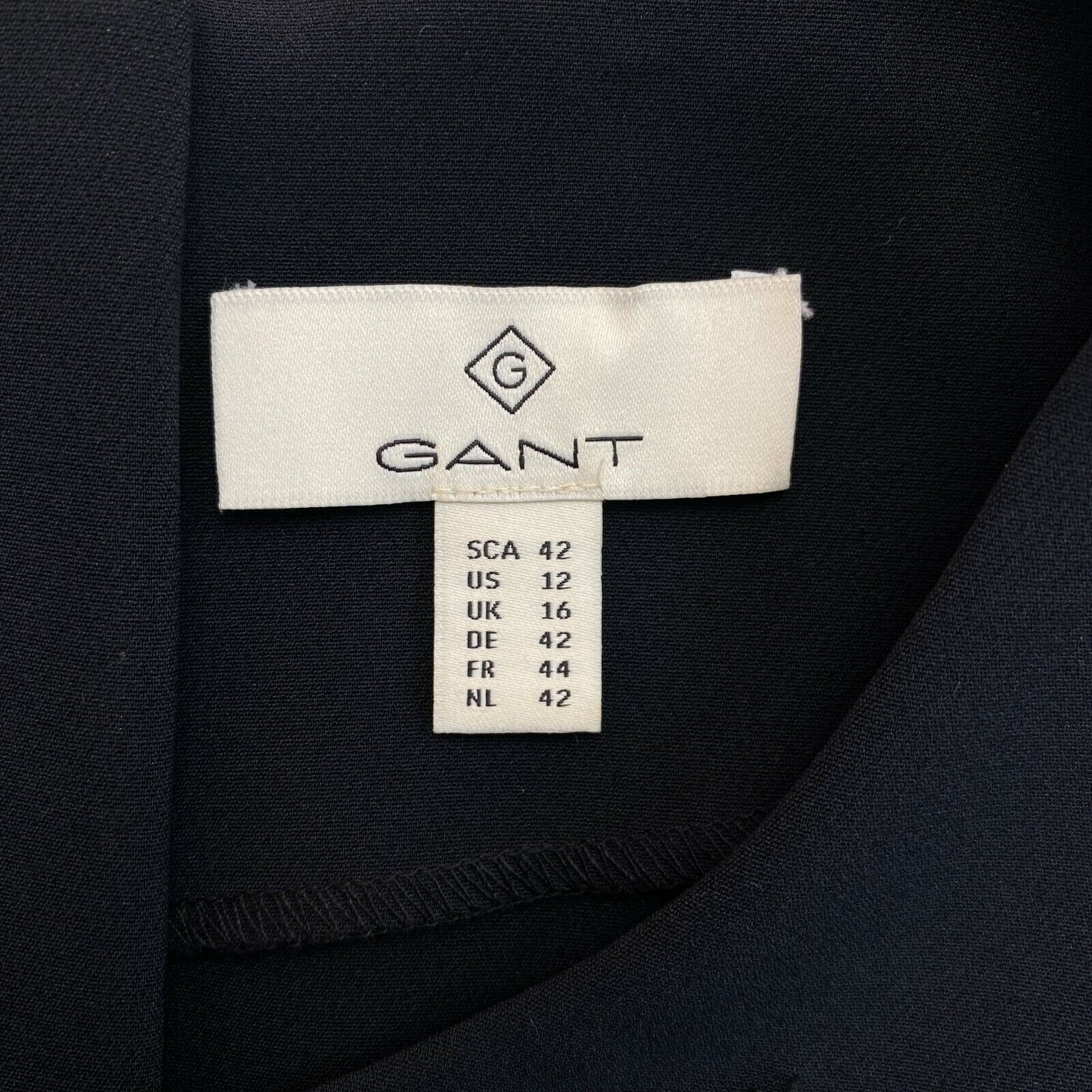 GANT Black Crew Neck Shift Dress Size EU 42 UK 16 US 12