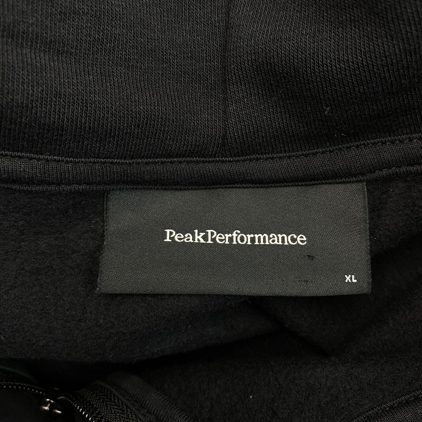 Peak Performance Men Black Ease Zip Hoodie Sweater Jumper Size XL