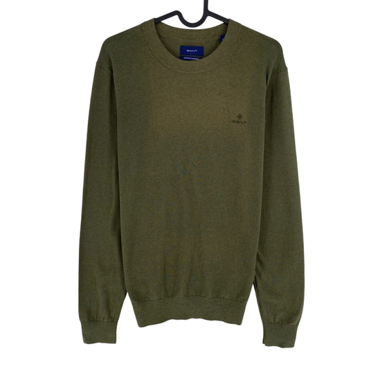 GANT Men Green Cotton Cashmere Crew Neck Sweater Jumper Size S