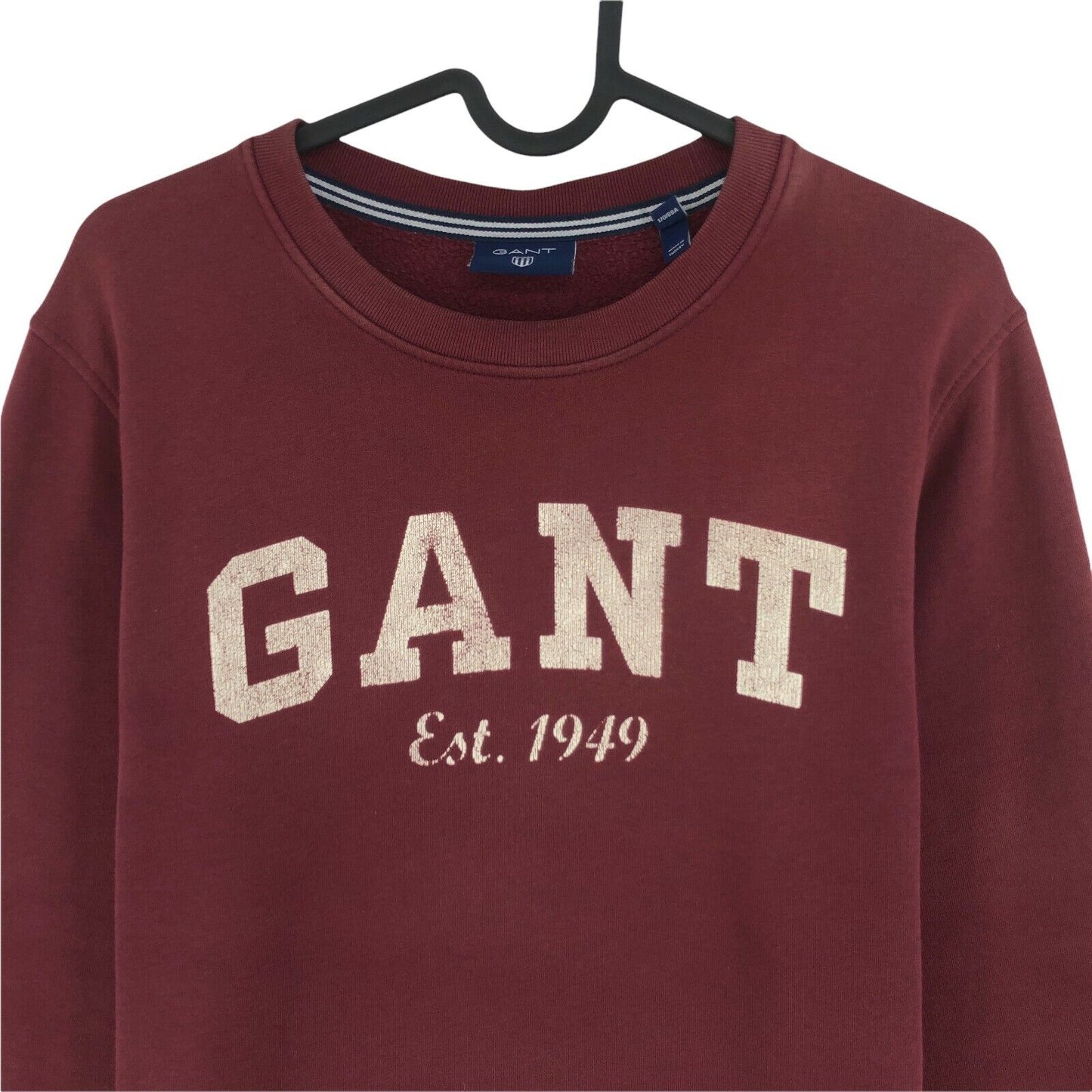 GANT Brauner Pullover mit Rundhalsausschnitt und großem Logo, Größe S