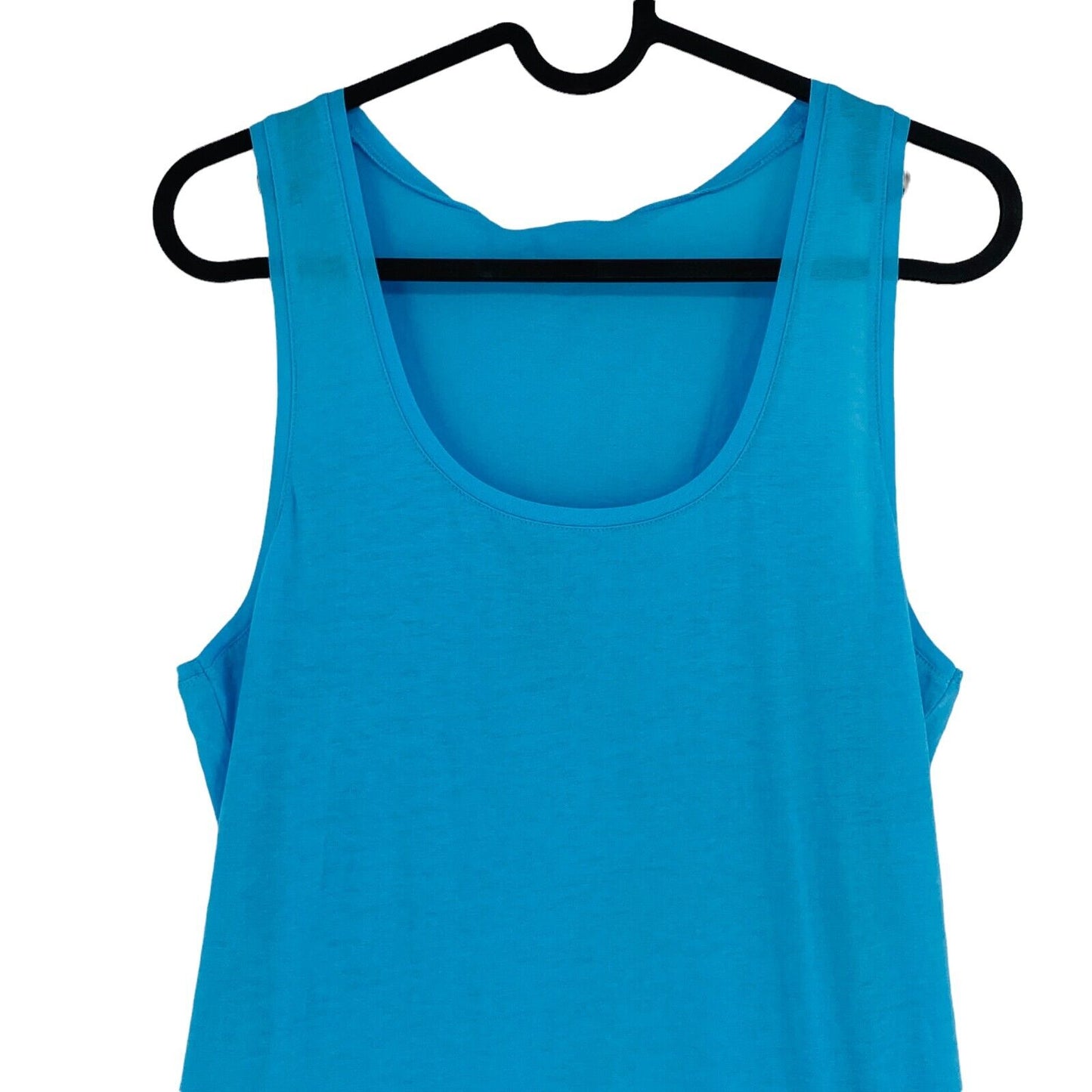 STEFANEL Jersey Supima Blue 100% Cotton Sleeveless Round Neck Tank Top Size L