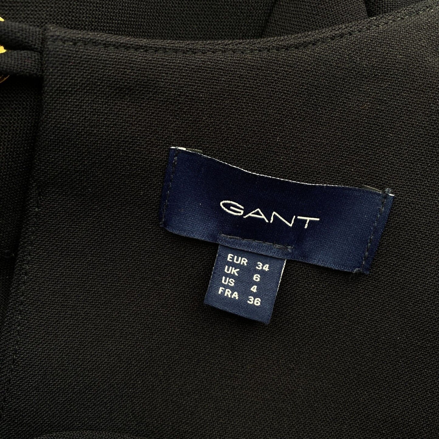 GANT Dunkelblaues Blouson-Kleid mit langen Ärmeln, ausgestelltes Kleid, Größe EU 34, UK 6, US 4