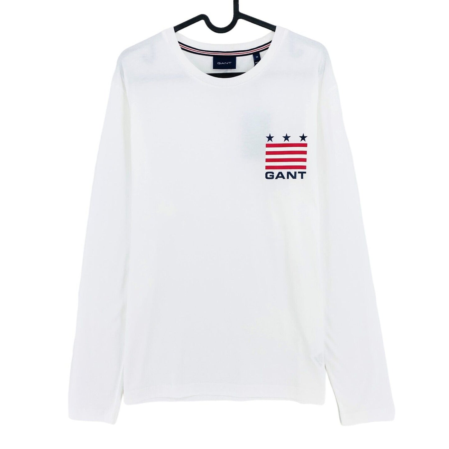 GANT White Retro Shield Long Sleeves Crew Neck T Shirt Size S