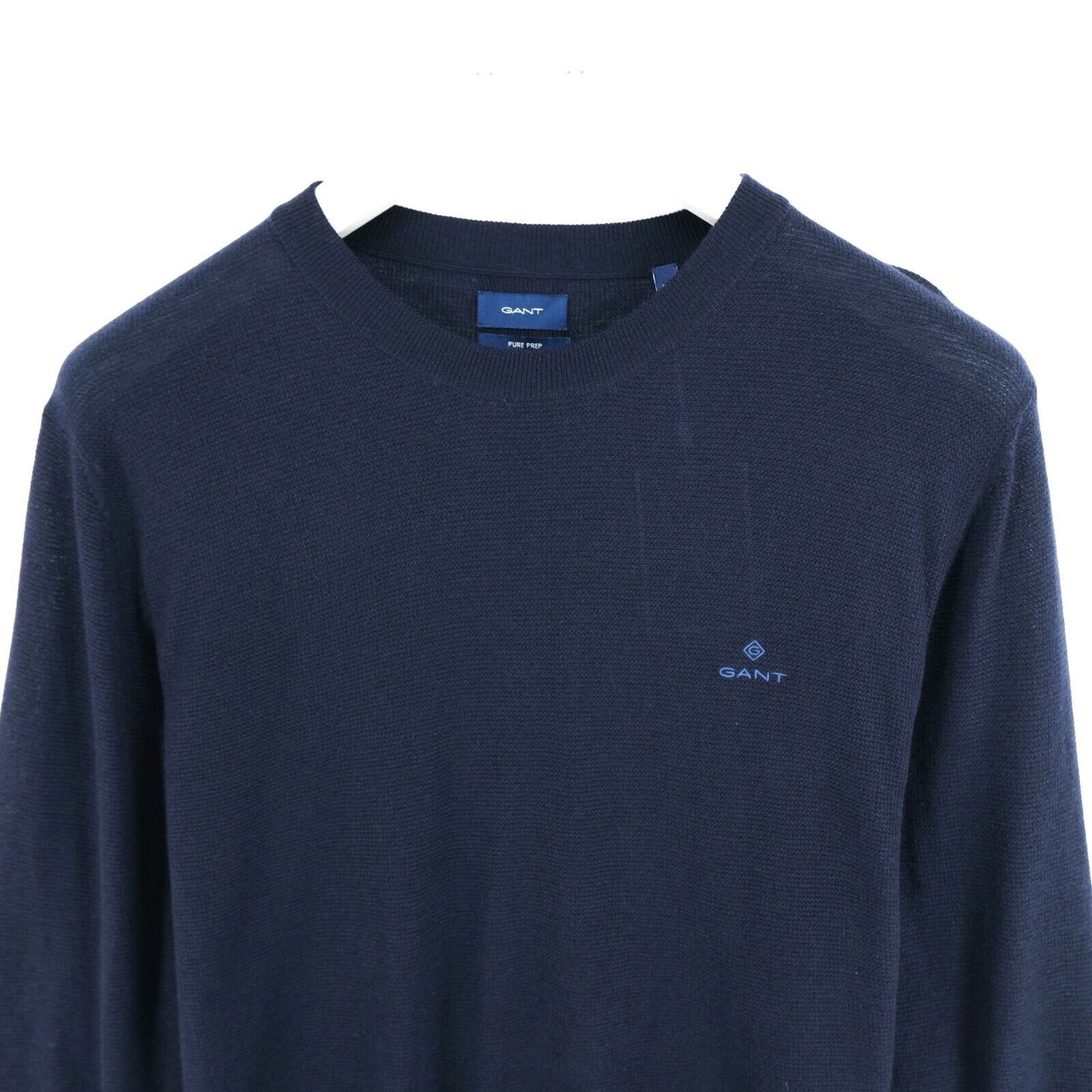 GANT Marineblauer Pullover mit Rundhalsausschnitt, Pure Prep, Größe S