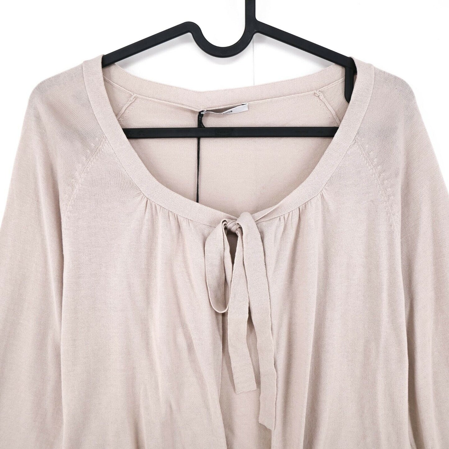 Persona Light Brown Silk Blend Crew Neck Cardigan Pull Jumper Taille S