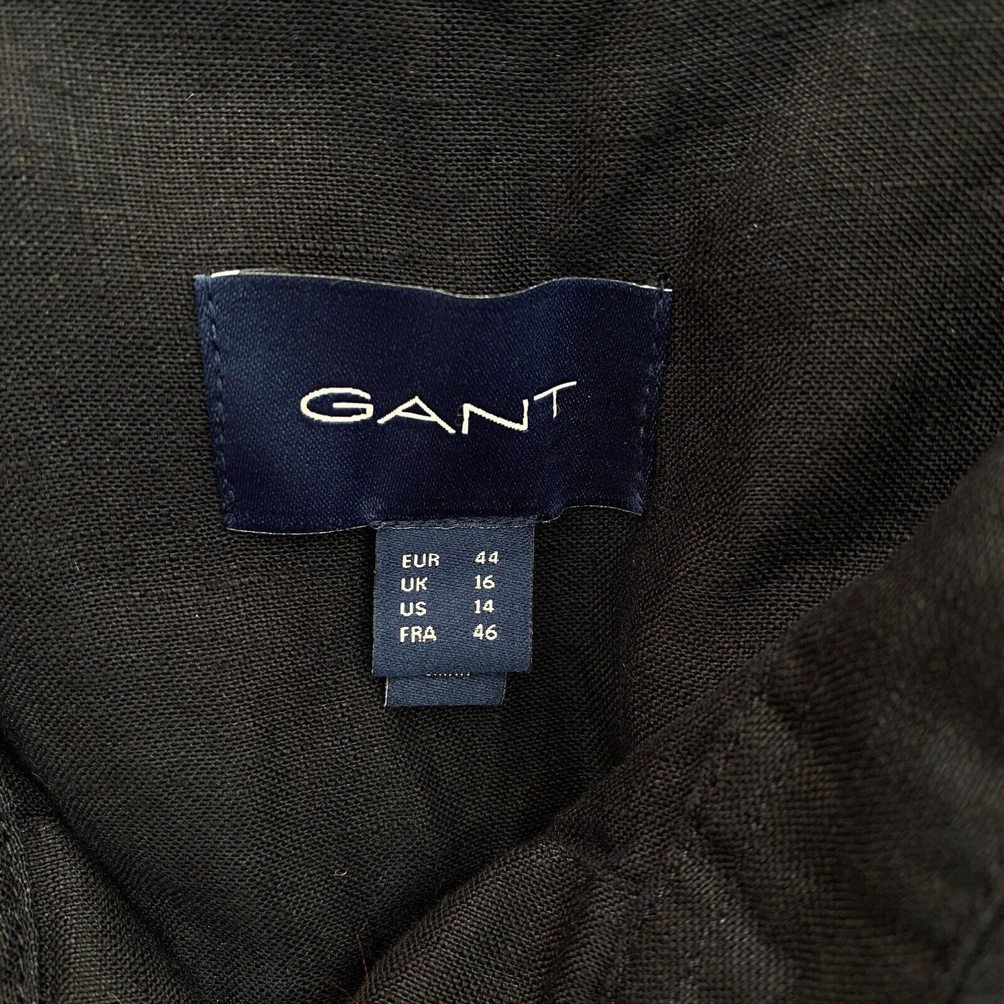 GANT Women Navy Blue Relaxed Linen SS Shirt Dress Size EU 44 UK 16 US 14