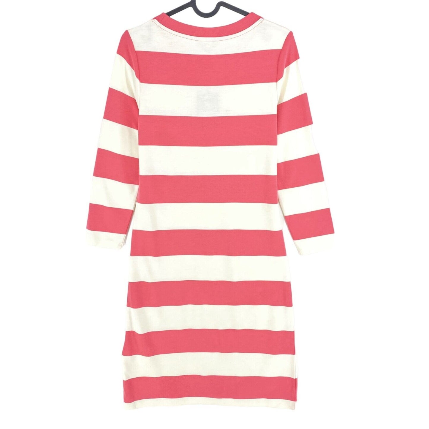 GANT Pink Bar Striped Jersey Crew Neck Dress Size XS