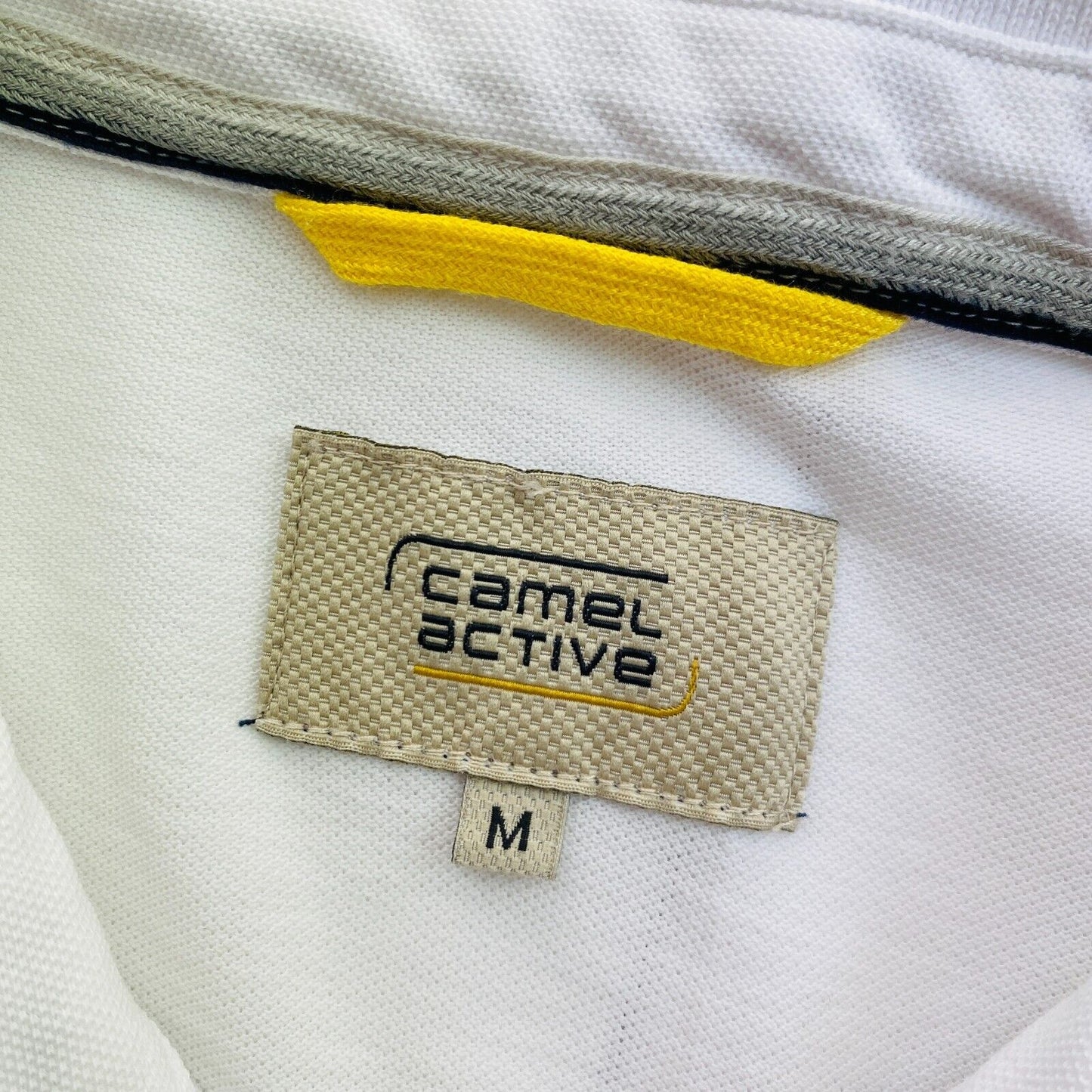 CAMEL ACTIVE White Pique Polo Shirt Size M