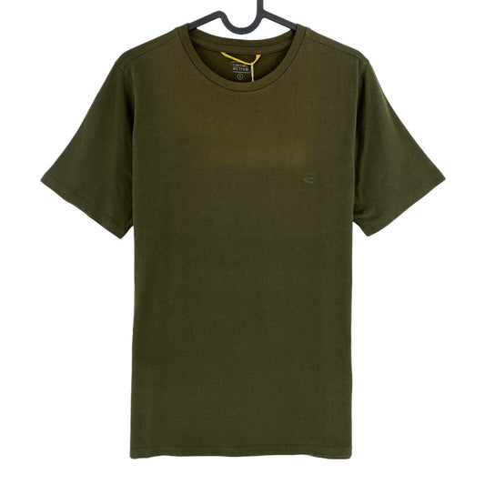 Camel Active Dark Green Solid Crew Neck T Shirt Top Size S