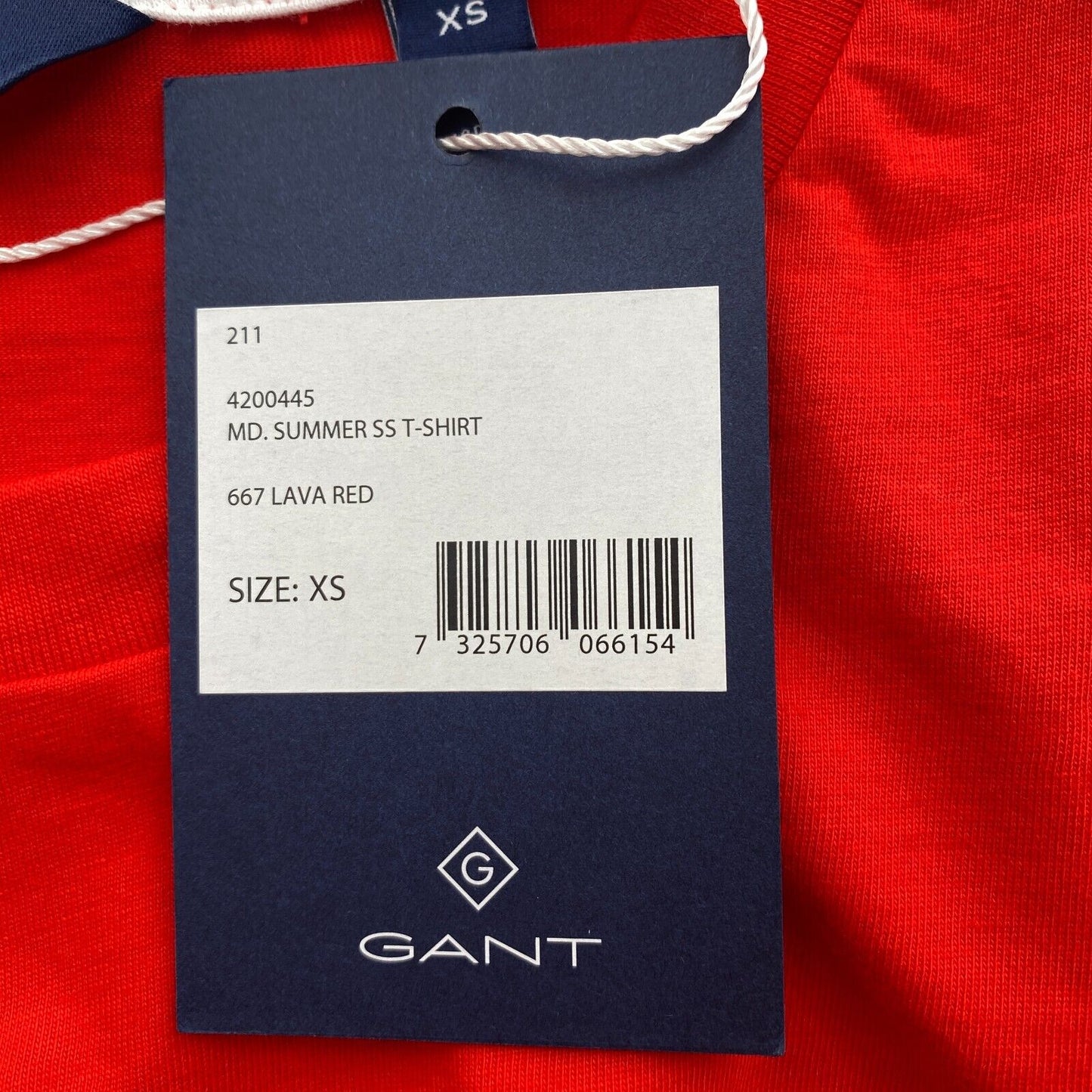 GANT Women Red MD Summer Crew Neck SS T Shirt Size XS