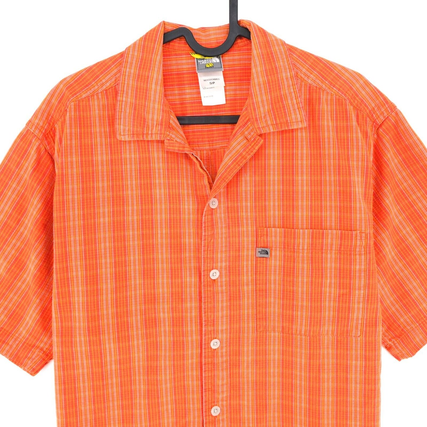 The North Face Orange Check Print Short Sleeves Shirt Size S