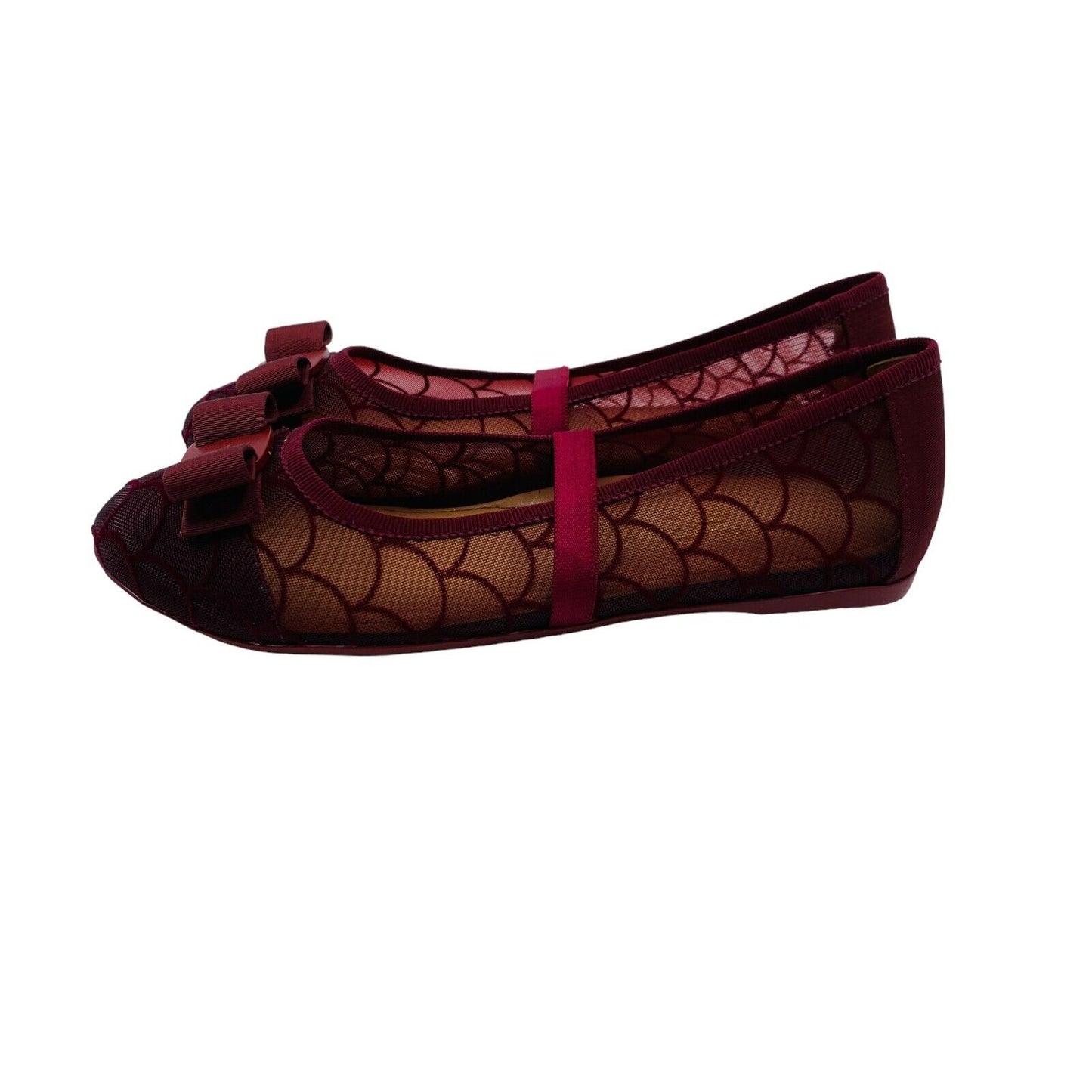 Salvatore Ferragamo Girls Bordeaux Mermaid Mini Flat Shoes Size EU 35 UK 2.5