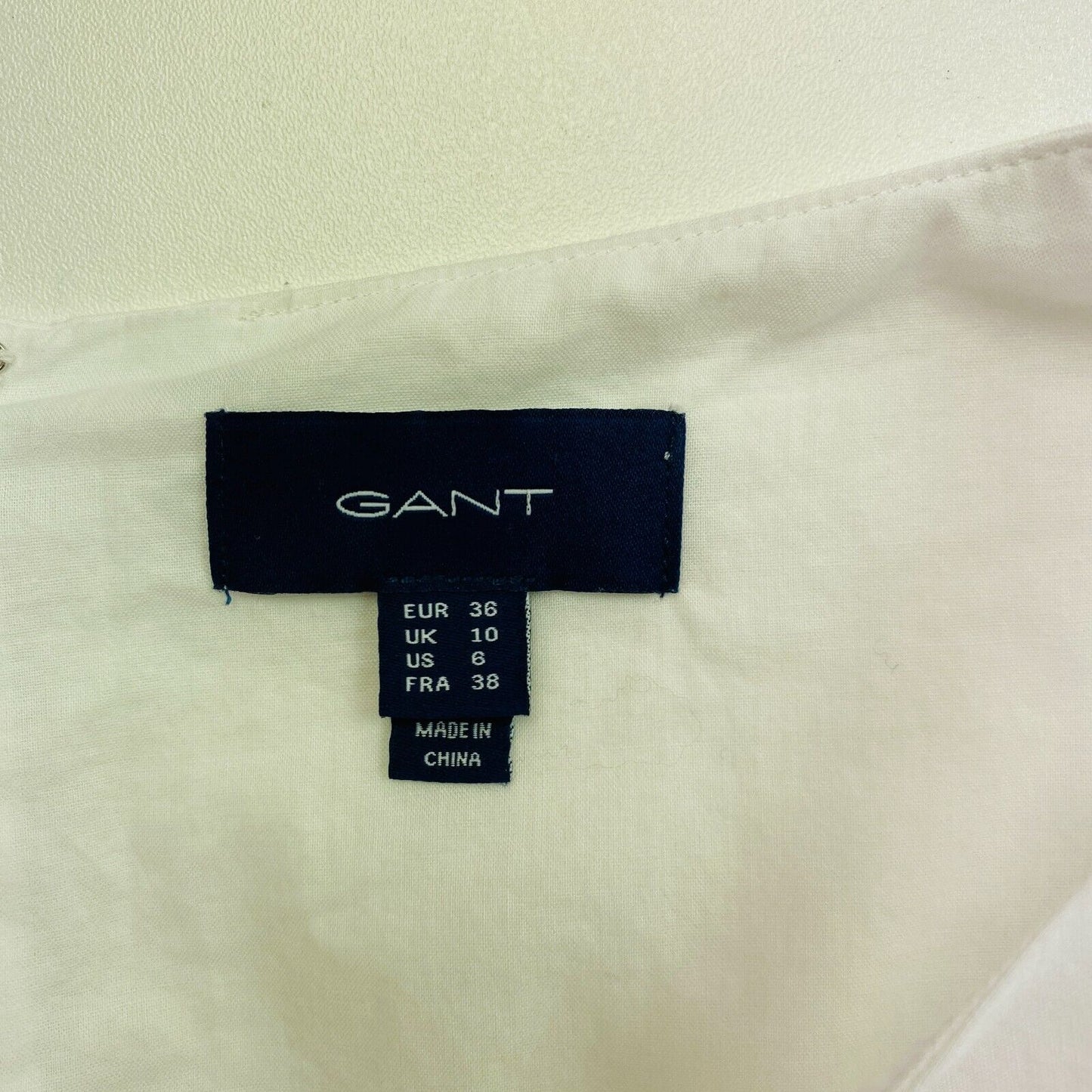 GANT Weißes Kleid mit Broderie Anglaise, Größe EU 36, UK 10, US 6