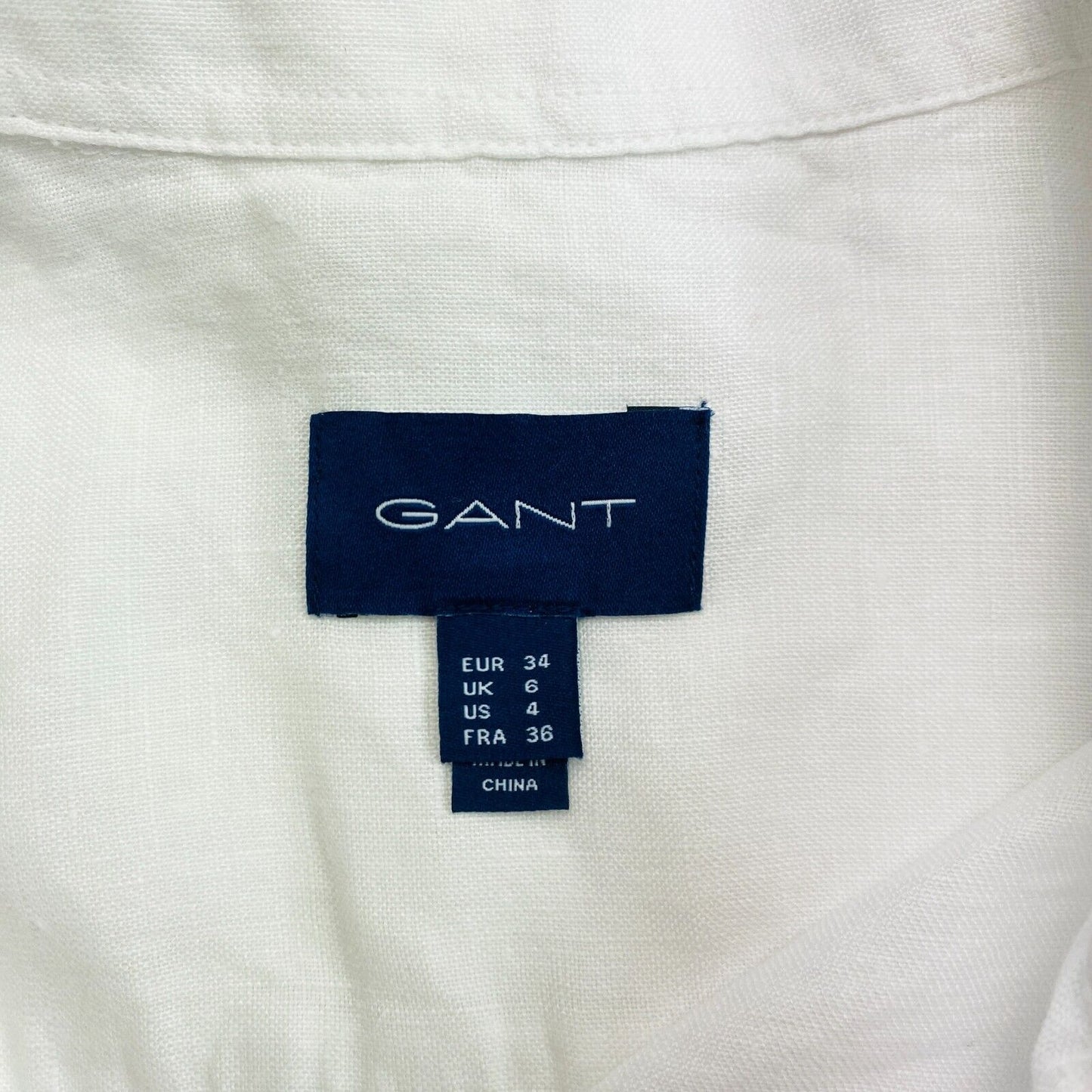 GANT White Relaxed Short Sleeves Linen Chambray Shirt Size EU 34 UK 6 US 4