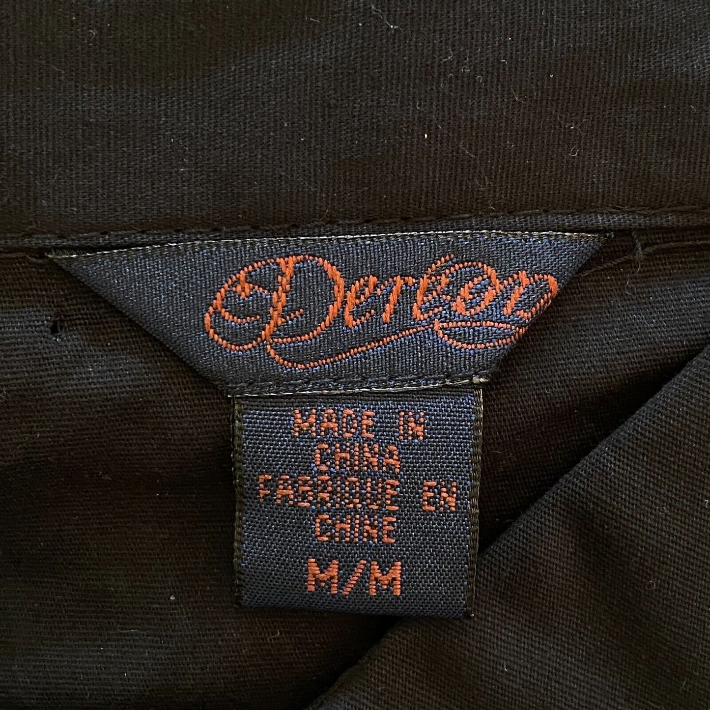 DEREON Chemise boutonnée noire à manches 3/4 Taille M