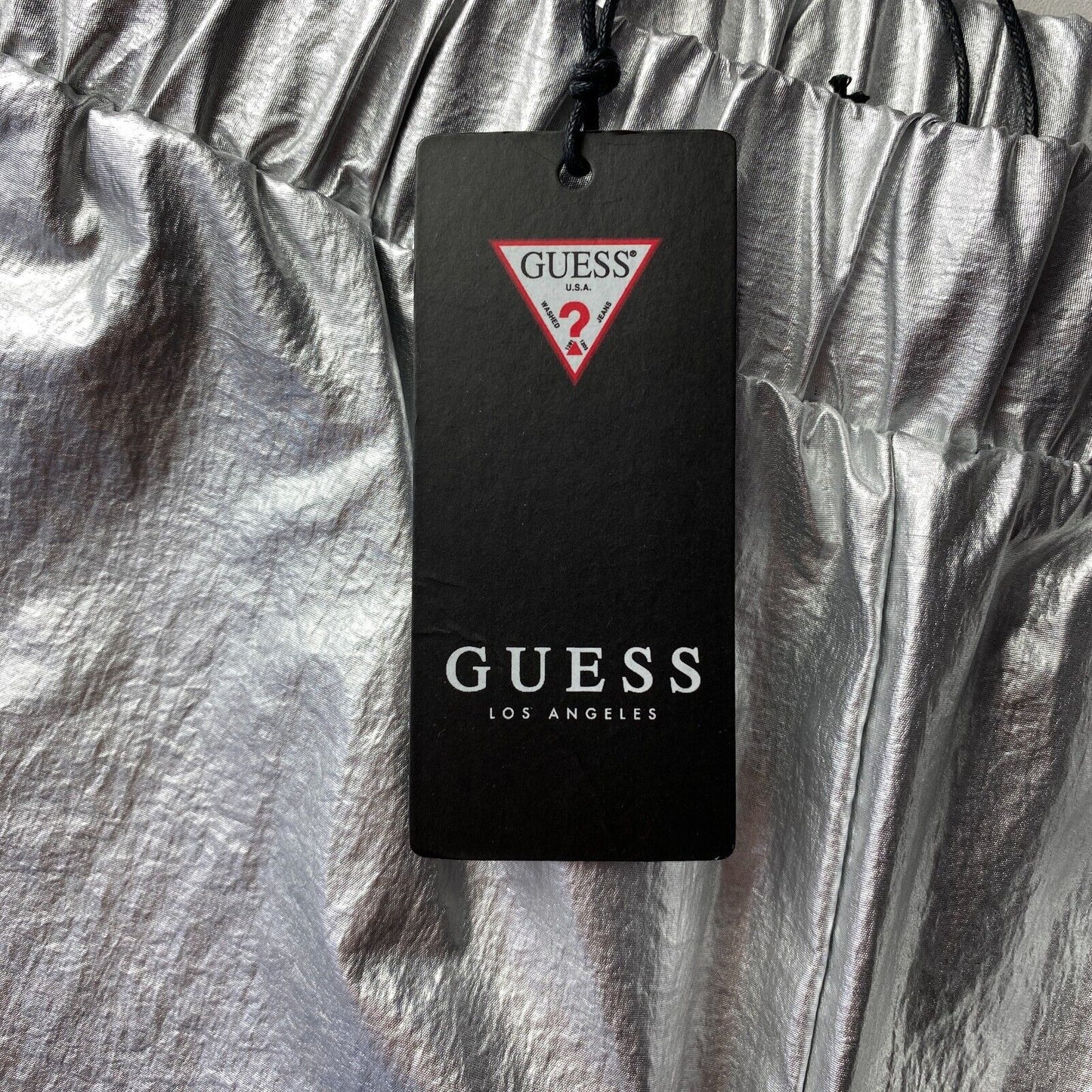 GUESS Women Silver Regular Tapered Fit Trousers Size M EUR 38 UK 8 W28