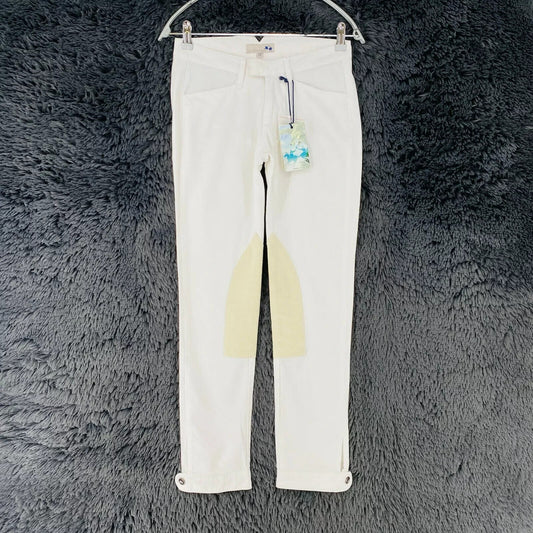 LA MARTINA Women White Stretch Regular Straight Fit Satin Chino Trousers W27