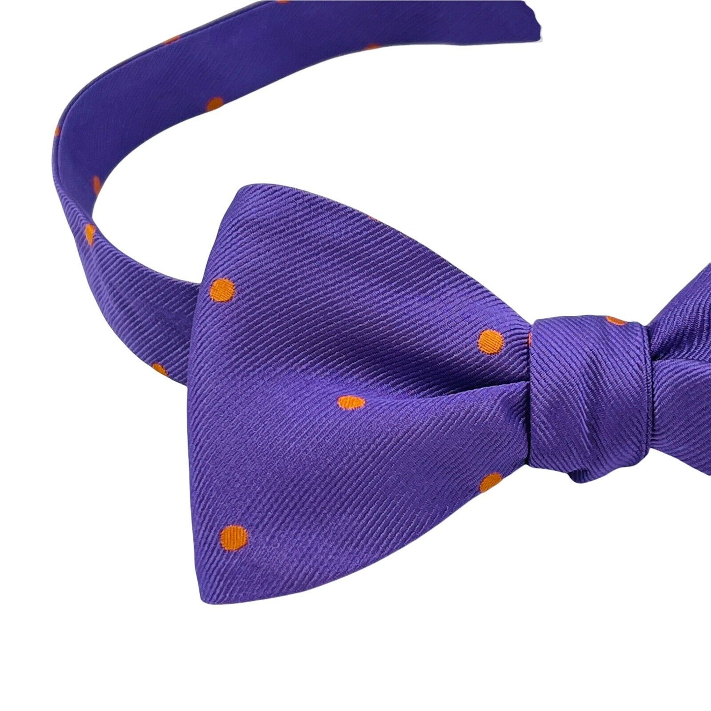 GANT Purple With Orange Dots 100% Silk Handsewn Bow Tie Made in Italy