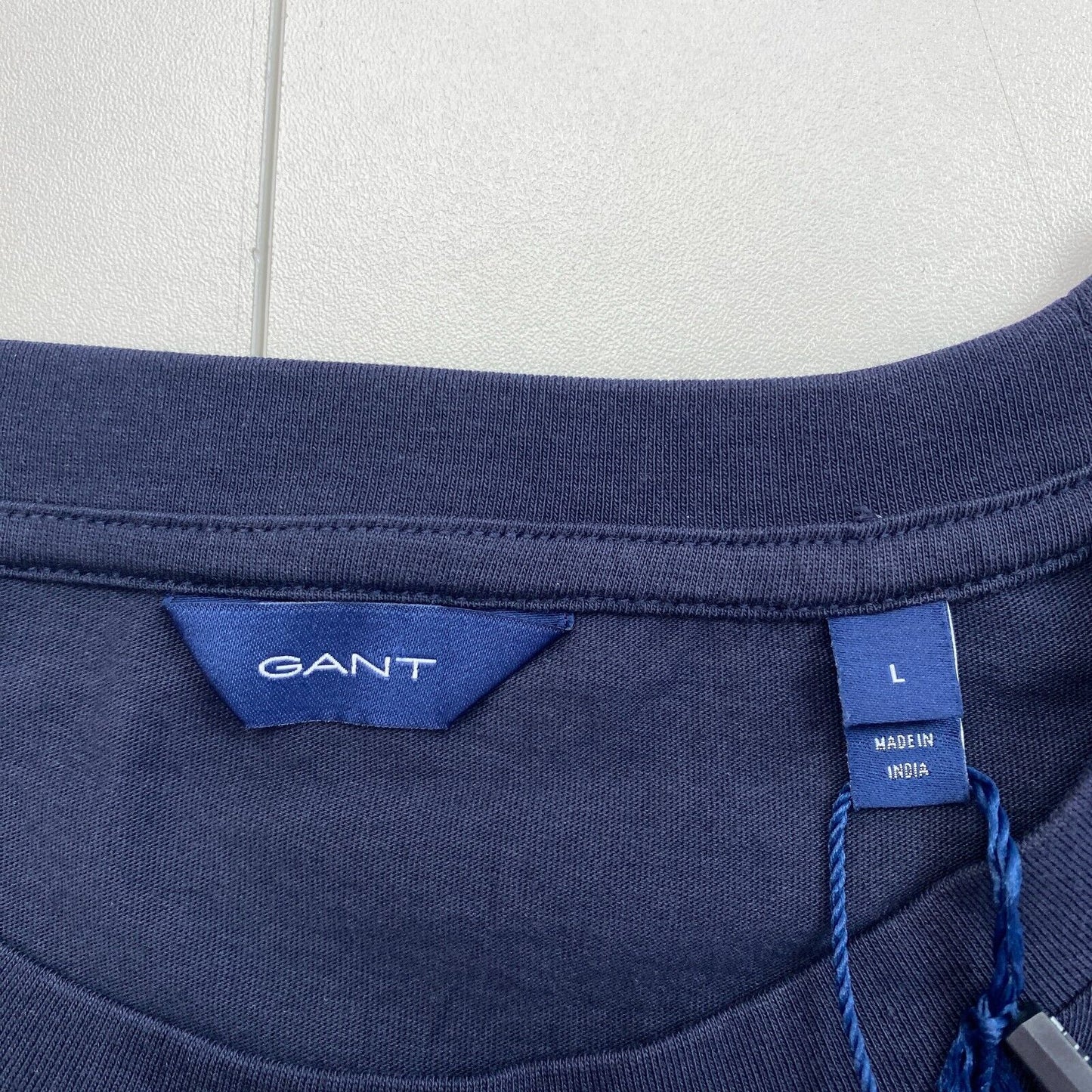 GANT Women Navy Blue Tonal Archive Shield Crew Neck SS T Shirt Size L