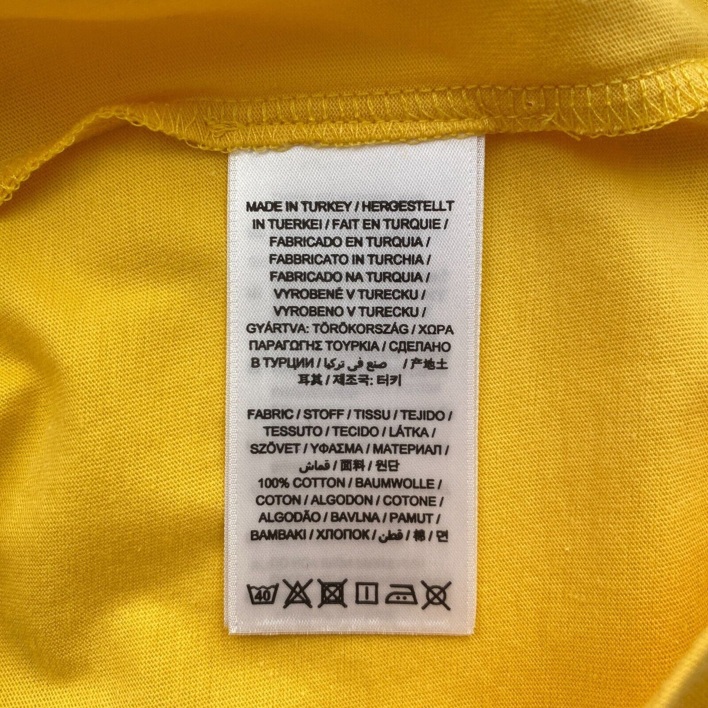 GANT Yellow Logo Crew Neck T Shirt Size M