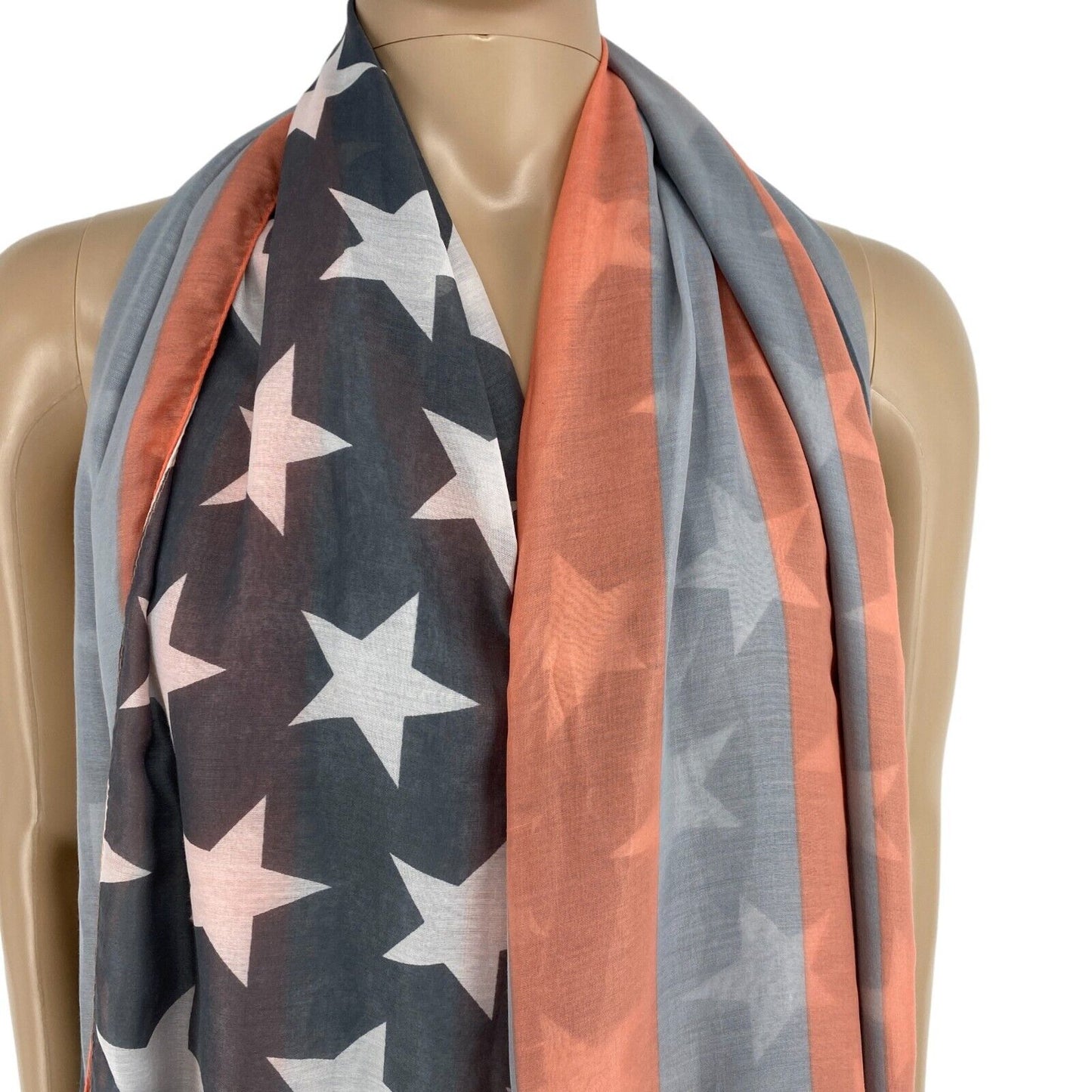 TALLY WEiJL Grey Stars Print Scarf Shawl