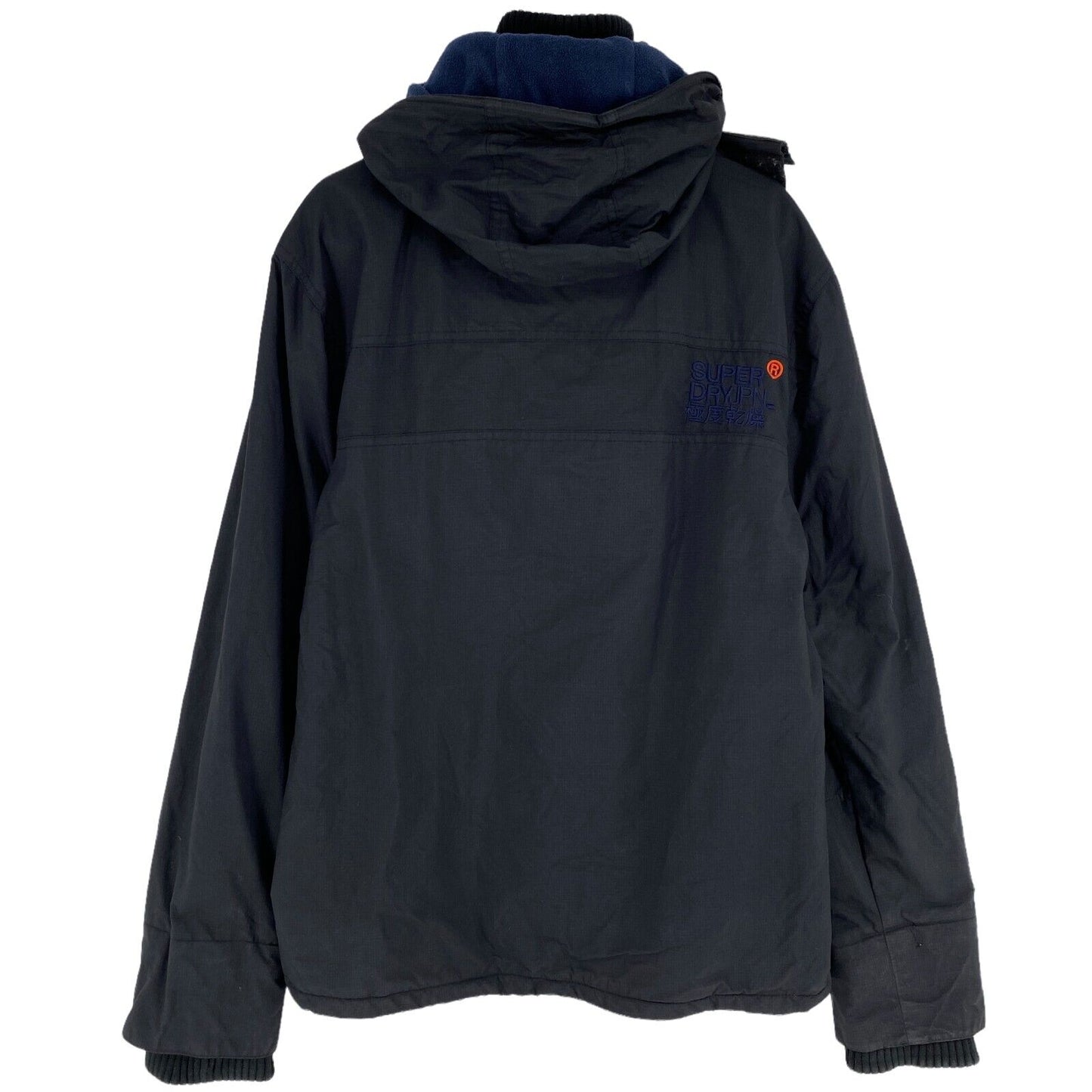 SUPERDRY Original Windcheater Schwarze Kapuzenjacke Größe M