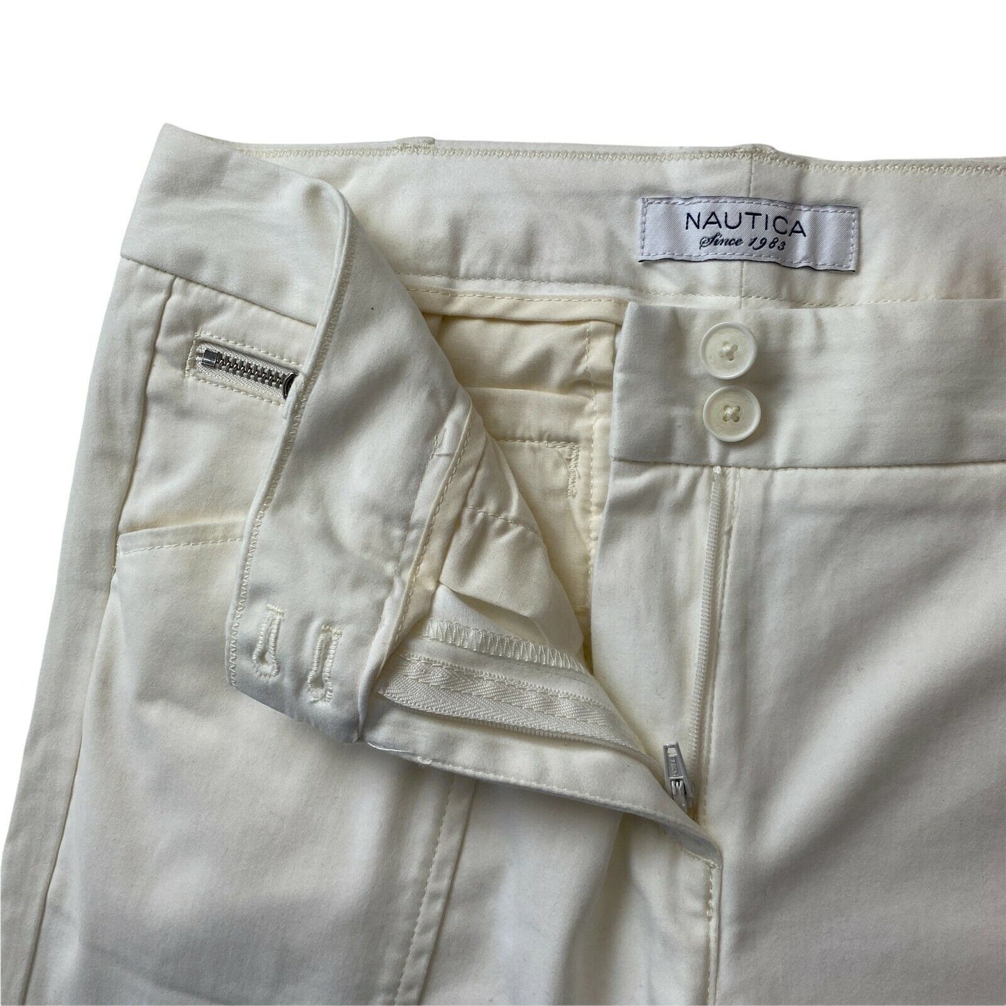 NAUTICA Women White Skinny Fit Trousers Size US 4 W30