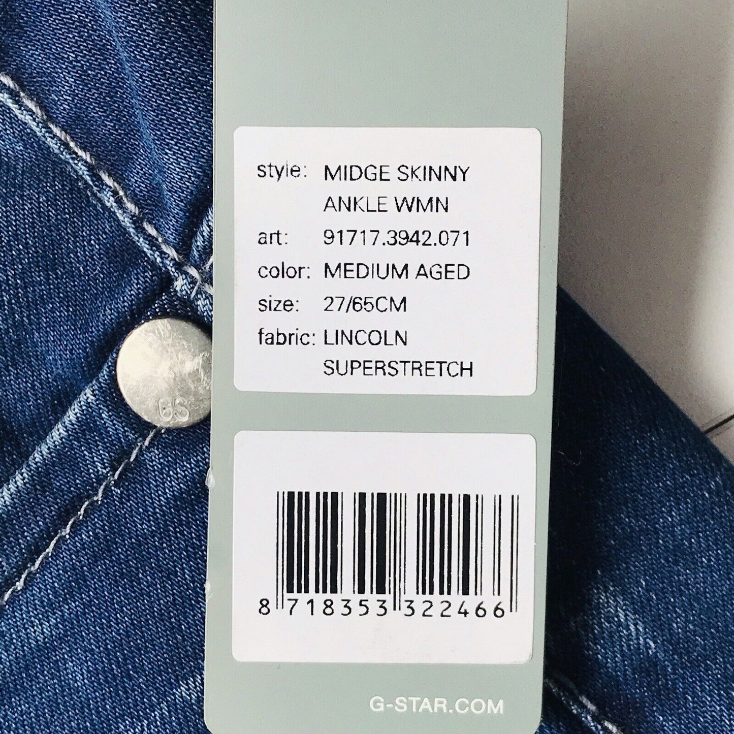 G-STAR RAW MIDGE Damen Jeans in knöchellanger Skinny-Passform, Blau, Größe W27