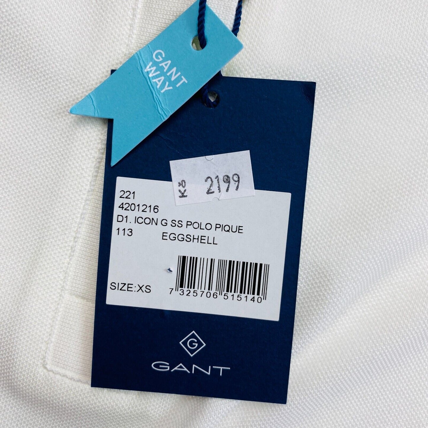 GANT Polo piqué à manches courtes blanc Icon G taille XS