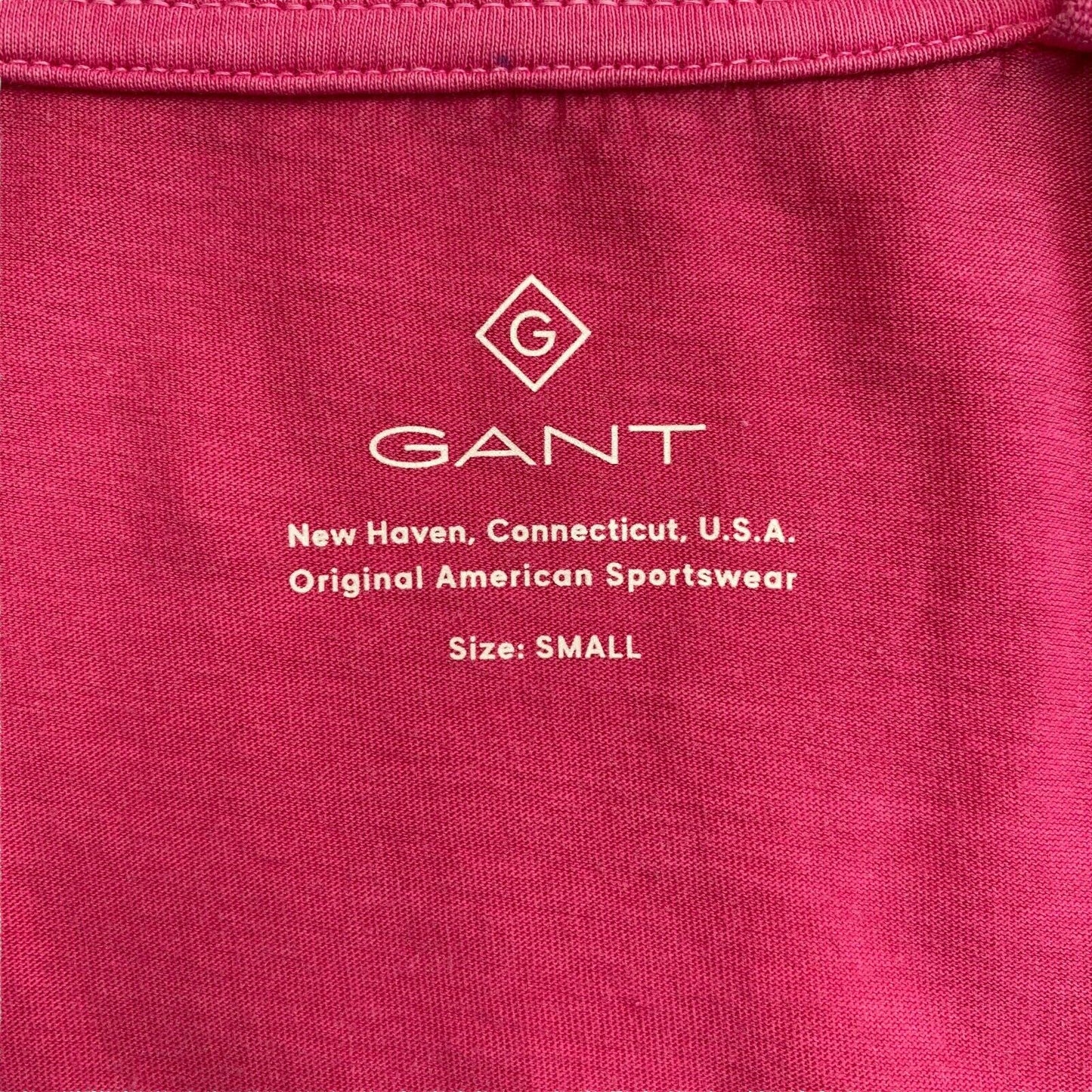 GANT T-Shirt mit V-Ausschnitt, sonnenverblasst, Rosa, Größe S