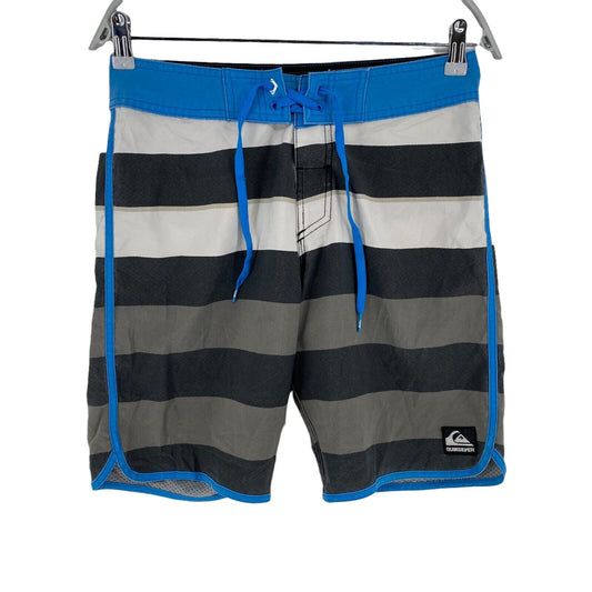 QUIKSILVER Striped Grey Swimwear Swimming Trunks Shorts Size 28 XS