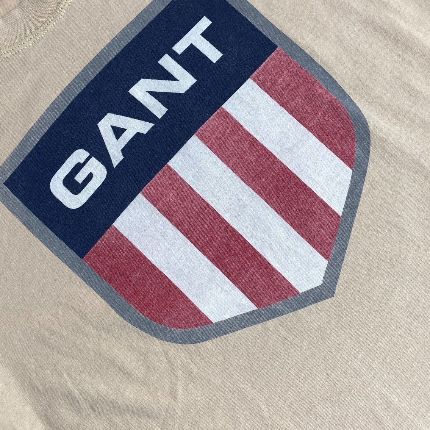 GANT Women Brown Retro Shield Crew Neck Short Sleeve T Shirt Size S