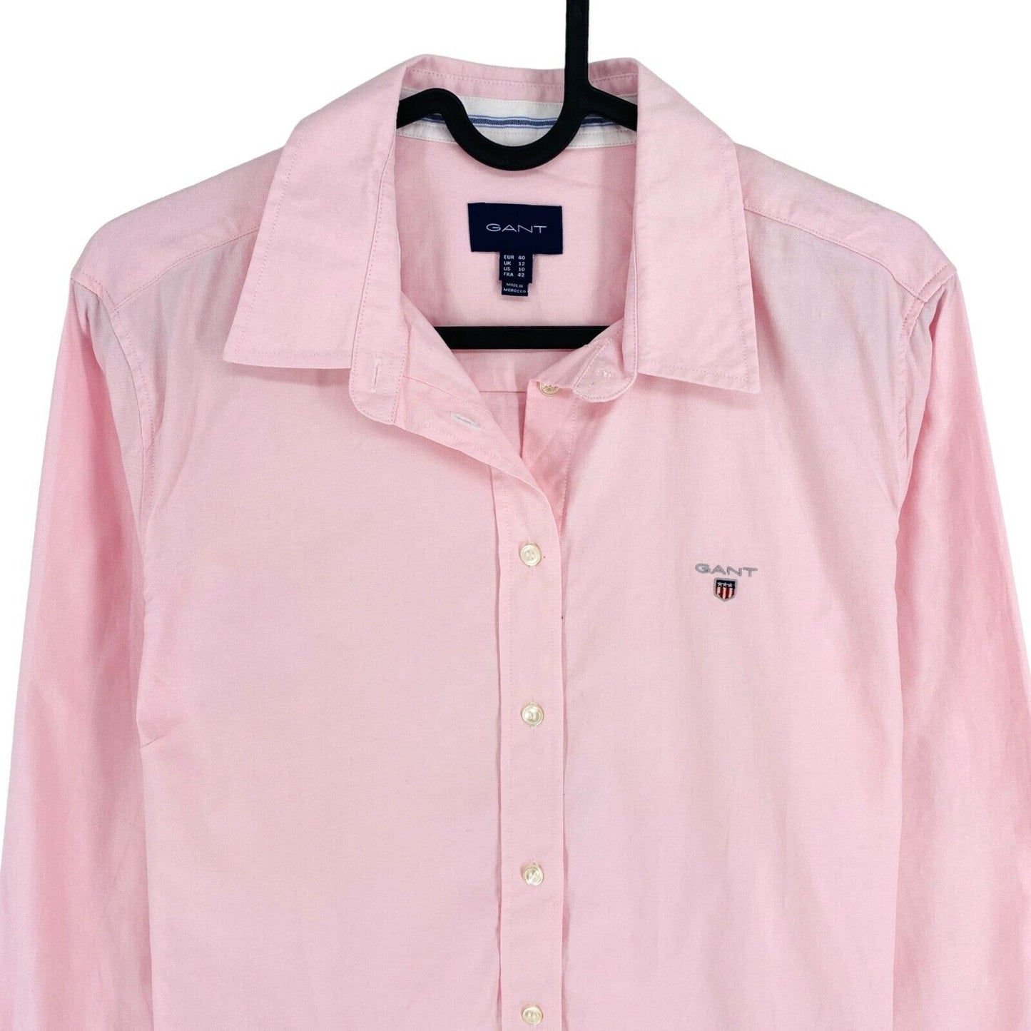 GANT Women Pink Stretch Oxford Long Sleeves Shirt Size EU 40 UK 12 US 10