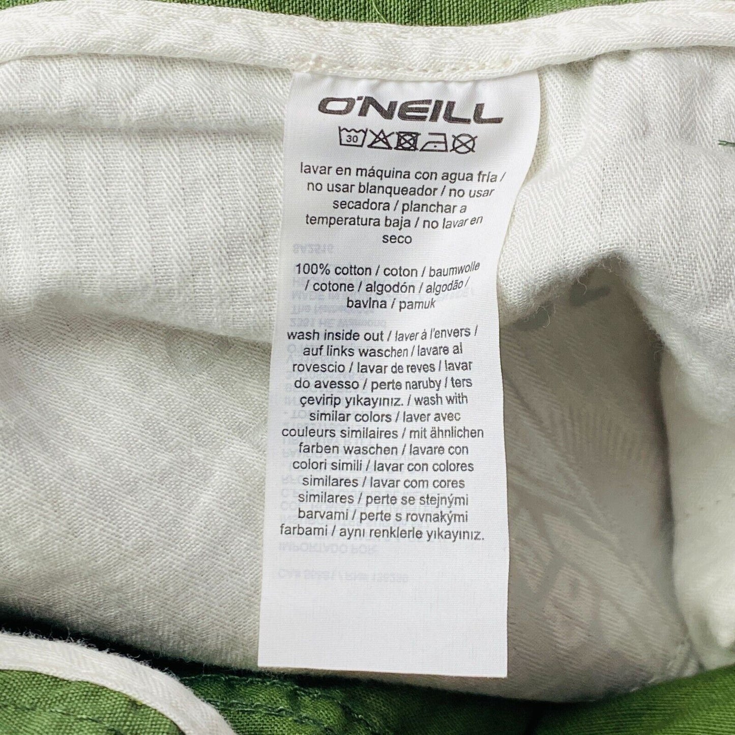 O'Neill Mens Green Regular Fit Road Trip Shorts Size W30