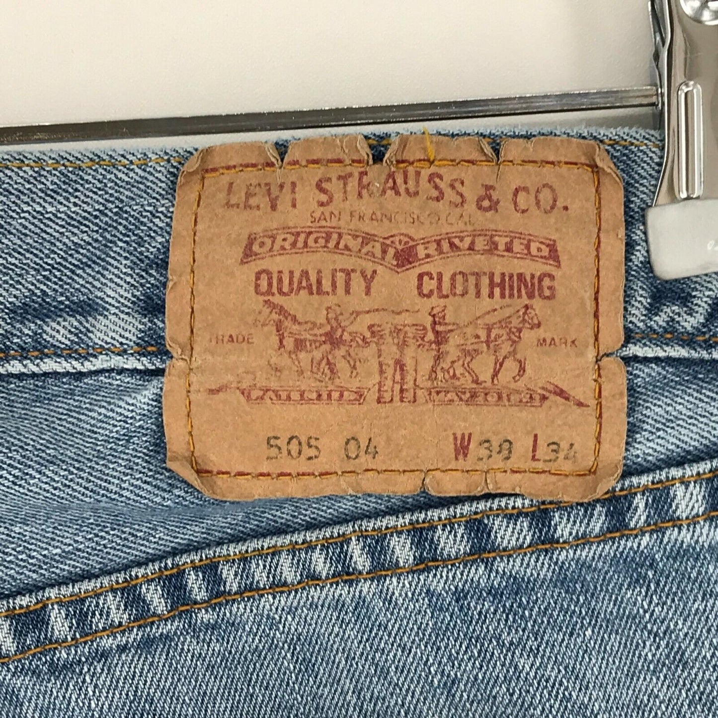 Vintage Levi's 505 04 Blue Regular Straight Fit Jeans W38 L30