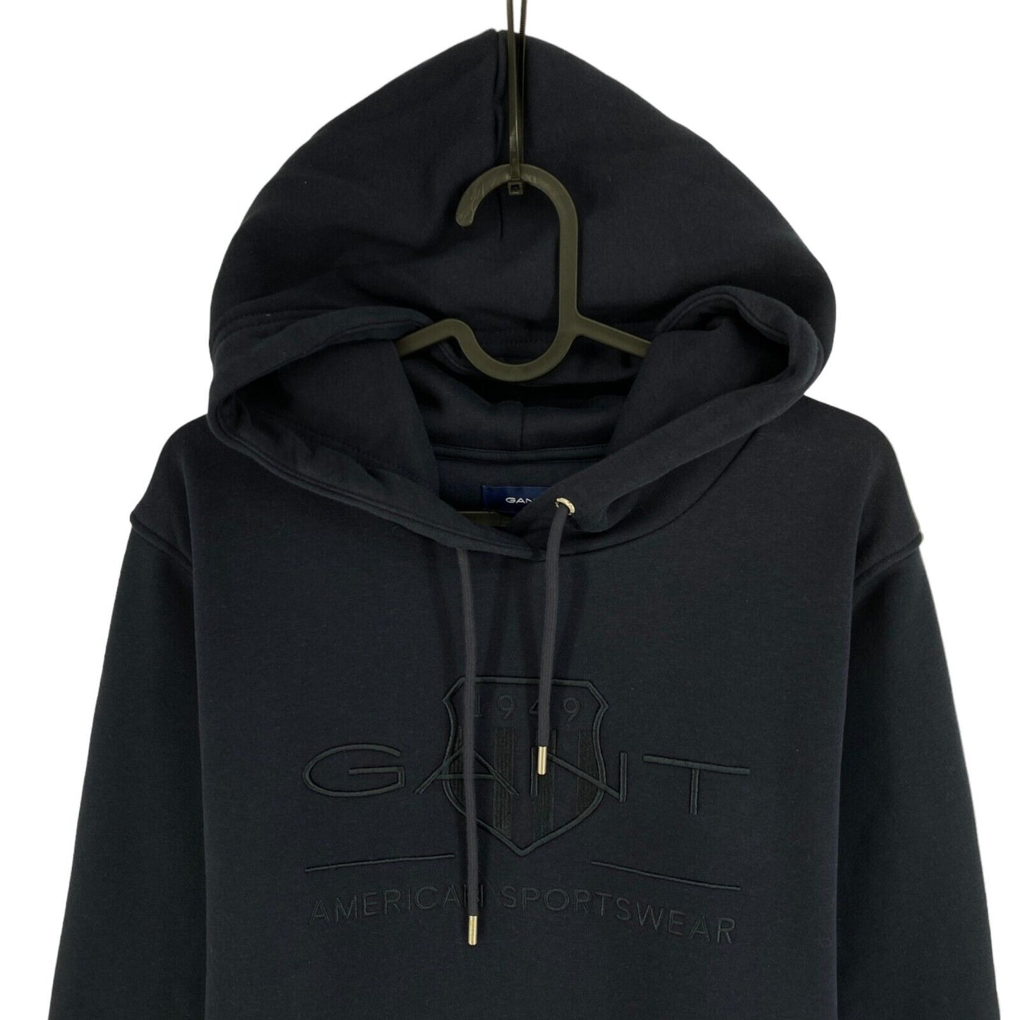 GANT Navy Blue Tonal Archive Shield Hoodie Sweater Jumper Size XS