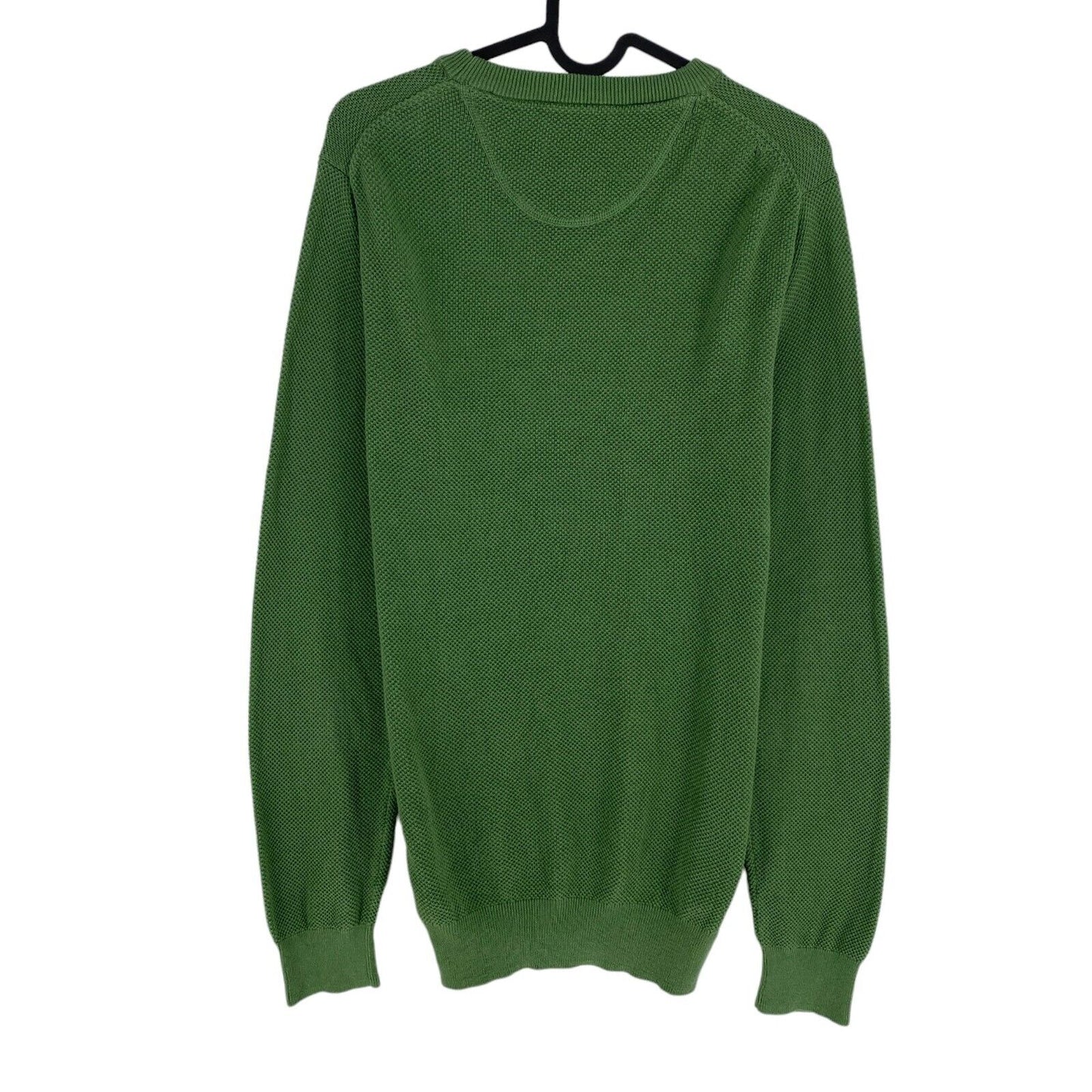 GANT Green Cotton Pique Crew Neck Sweater Pullover Size S