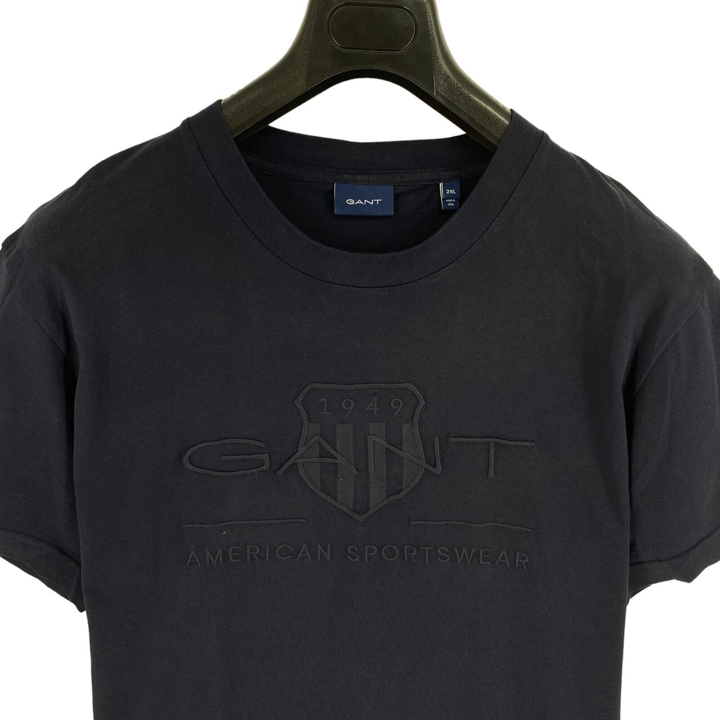 GANT Men Navy Blue Tonal Archive Shield Crew Neck Short Sleeves T Shirt Size 2XL