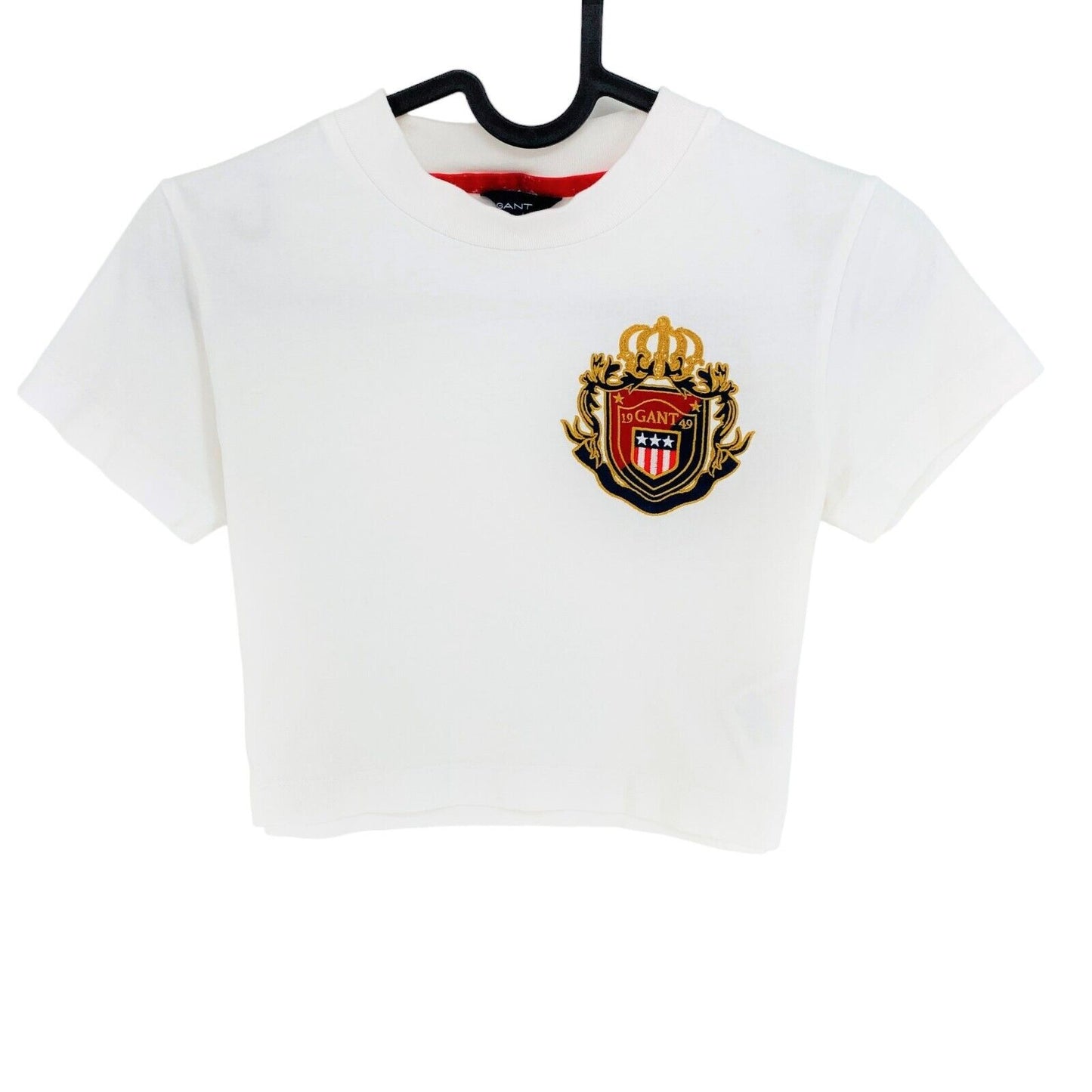 GANT Mädchen T-Shirt mit Rundhalsausschnitt und Logo, weiß, Größe 7–8 Jahre, 122/128 cm