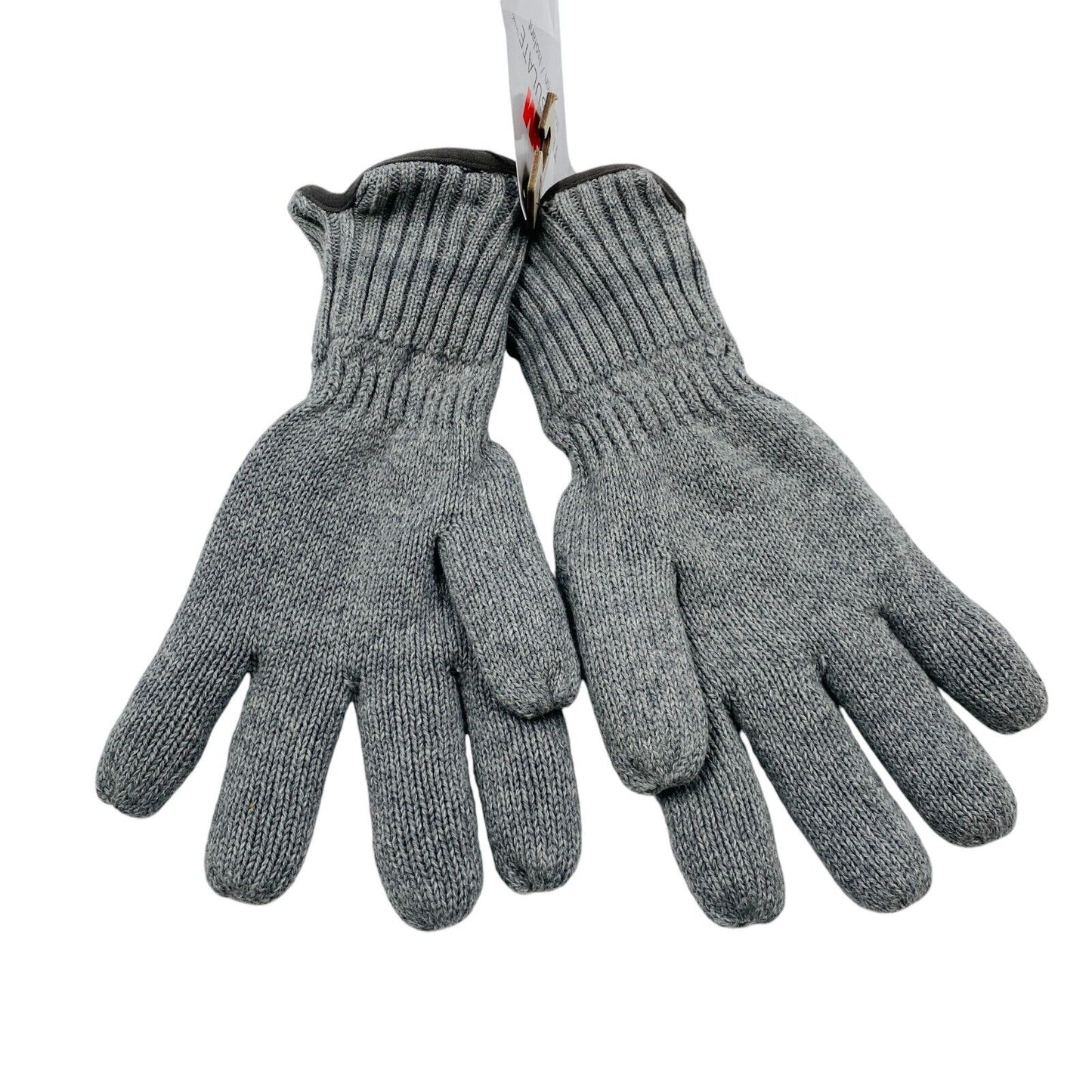 Camel Active Mens Grey Cotton Insulated Warm Knit Gloves Size L