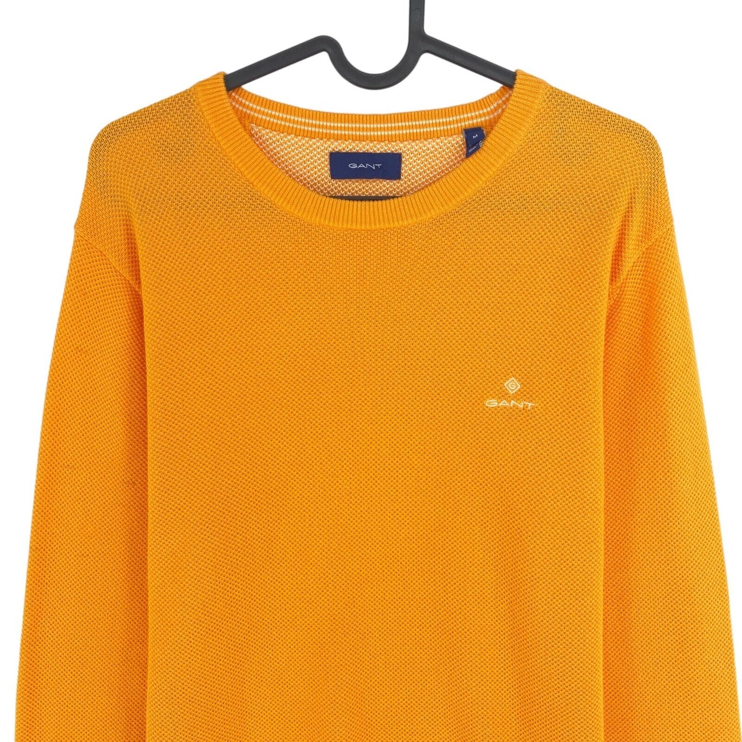 GANT Light Orange Cotton Pique Crew Neck Sweater Pullover Size M