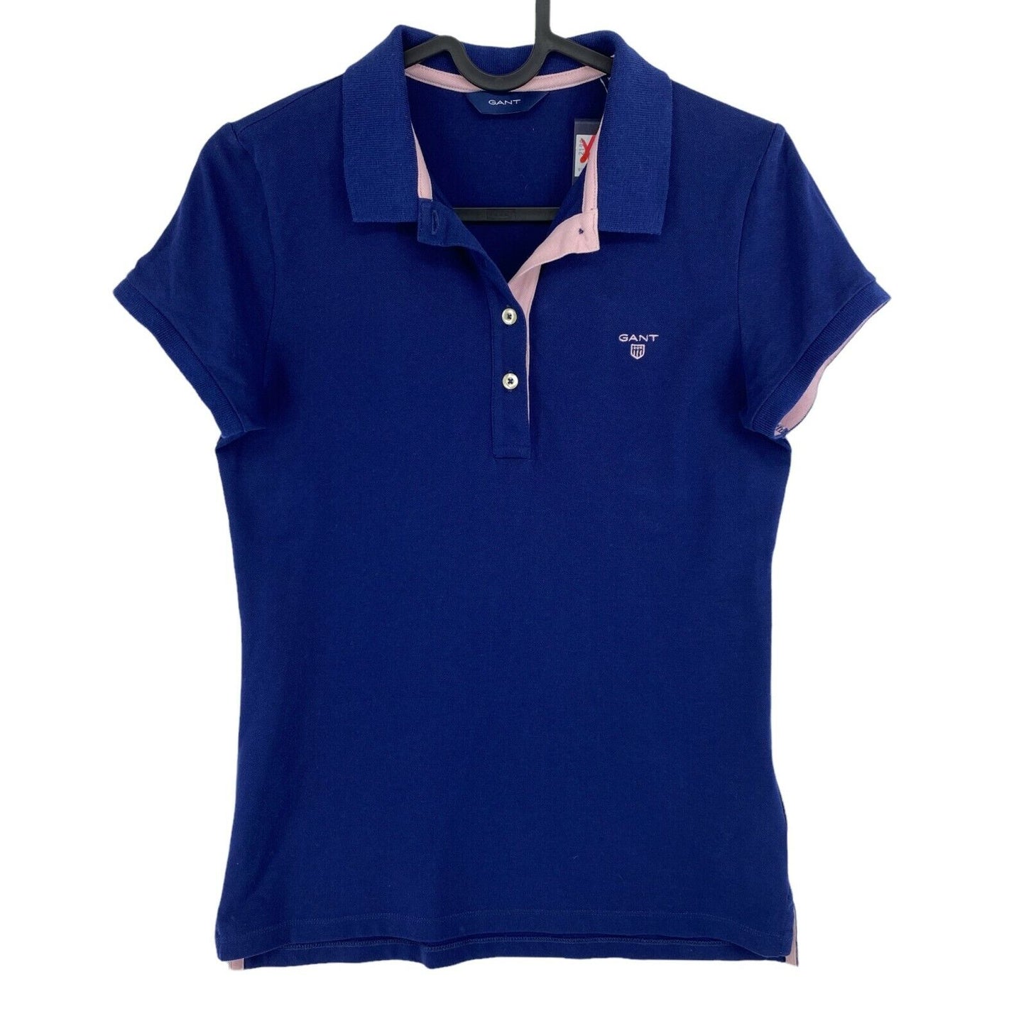 GANT Navy Blue Contrast Collar Pique Polo Shirt Size XS