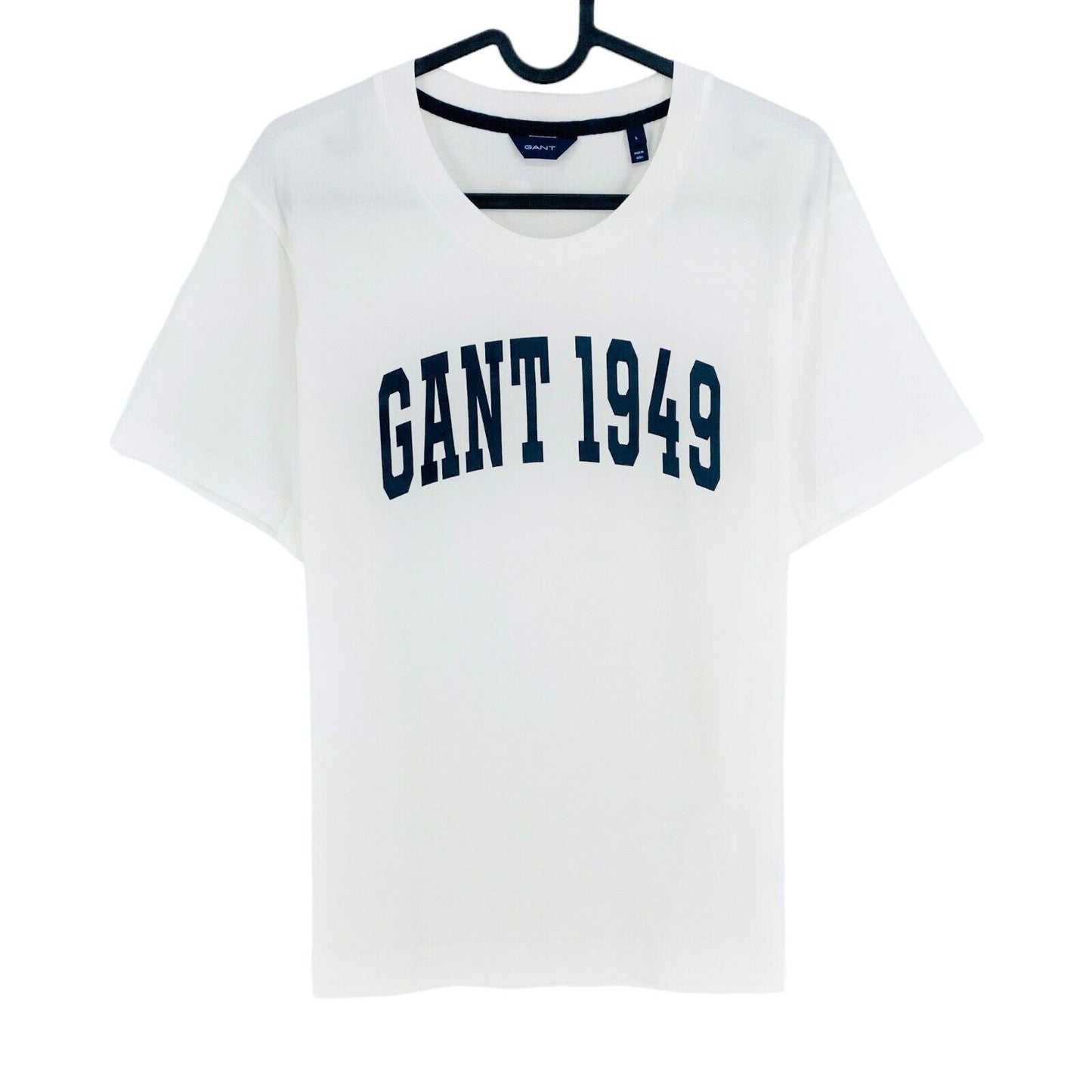 GANT T-shirt à col rond avec logo blanc Taille L