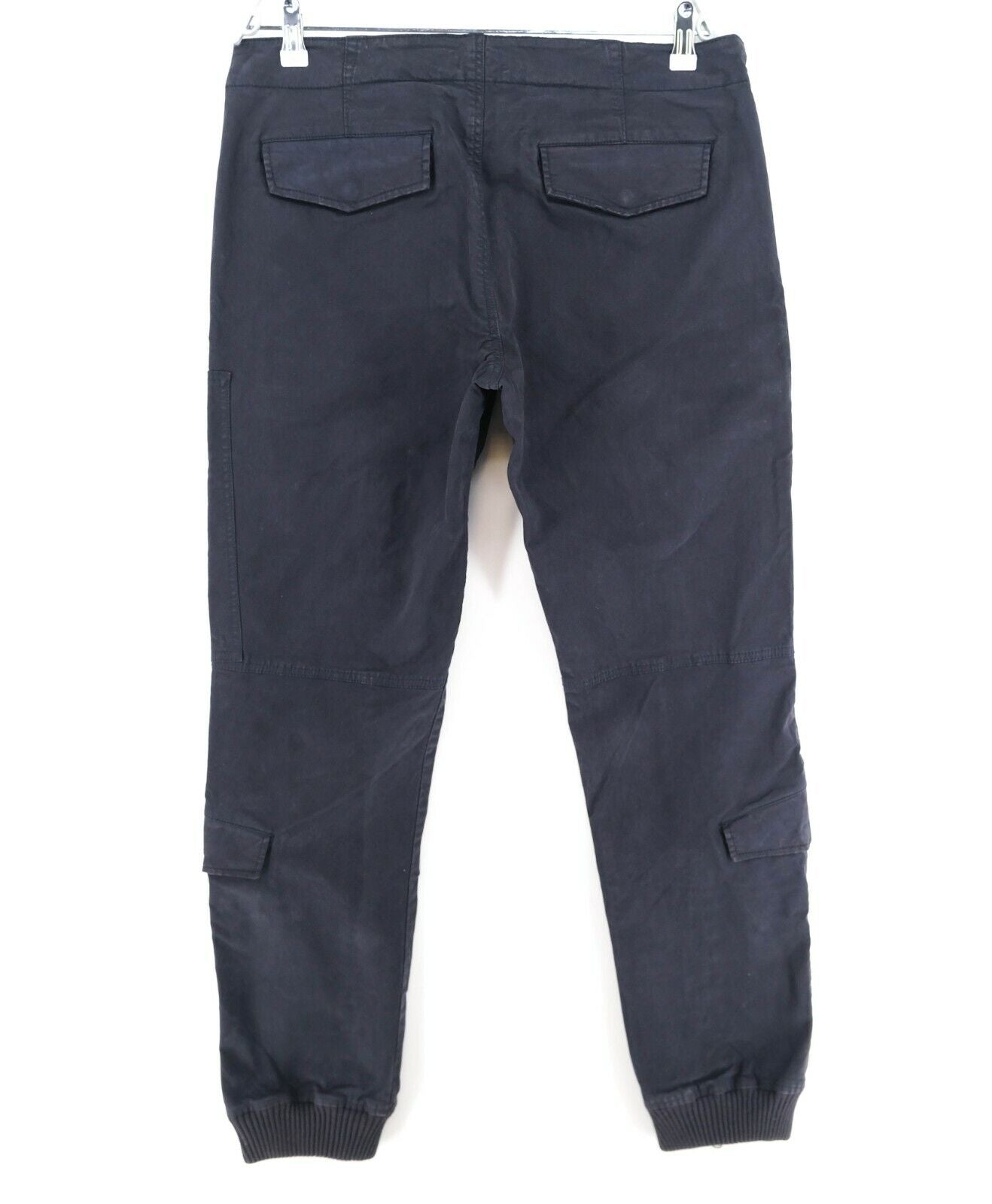 GANESH Navy Blue Full Leg Zip Cargo Pants Trousers Size 31 32 33